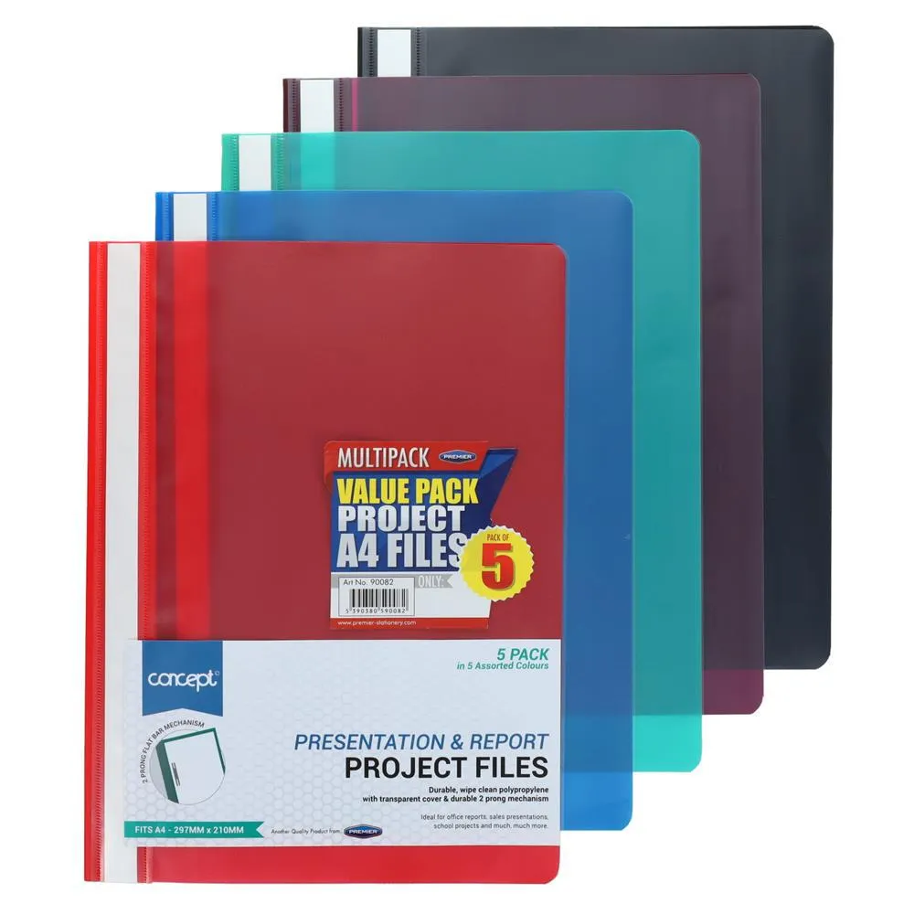 ■ Concept - A4 Assorted Colours Project Files - Pack of 5