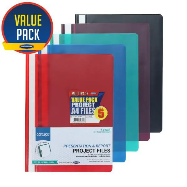 ■ Concept - A4 Assorted Colours Project Files - Pack of 5