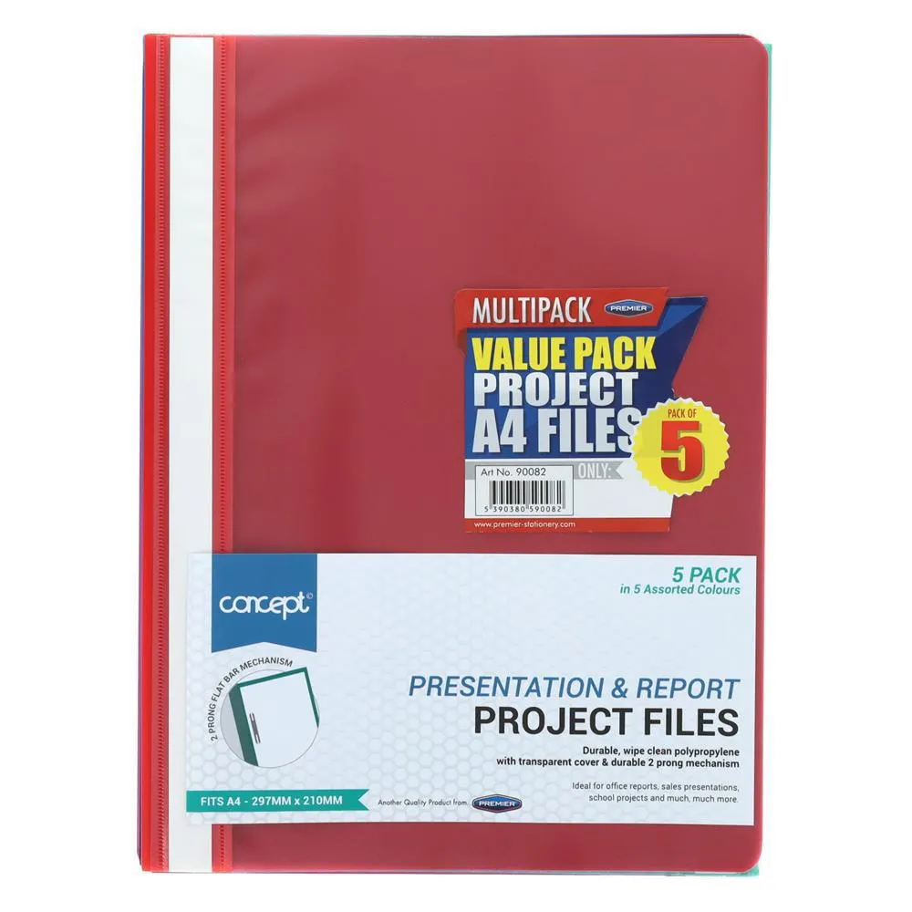 ■ Concept - A4 Assorted Colours Project Files - Pack of 5