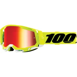 100% Racecraft 2 Goggles - Fluo Yellow - Red Mirror 50121-251-04