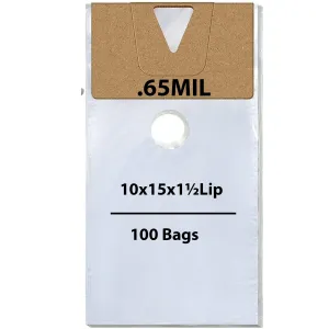 10X15 inches   1.5 inch Lip Door Knob Bags 0.65 Mil Polypropylene