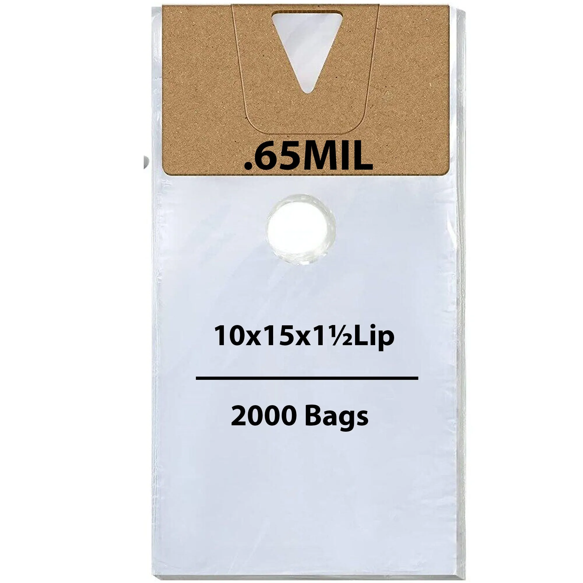 10X15 inches   1.5 inch Lip Door Knob Bags 0.65 Mil Polypropylene