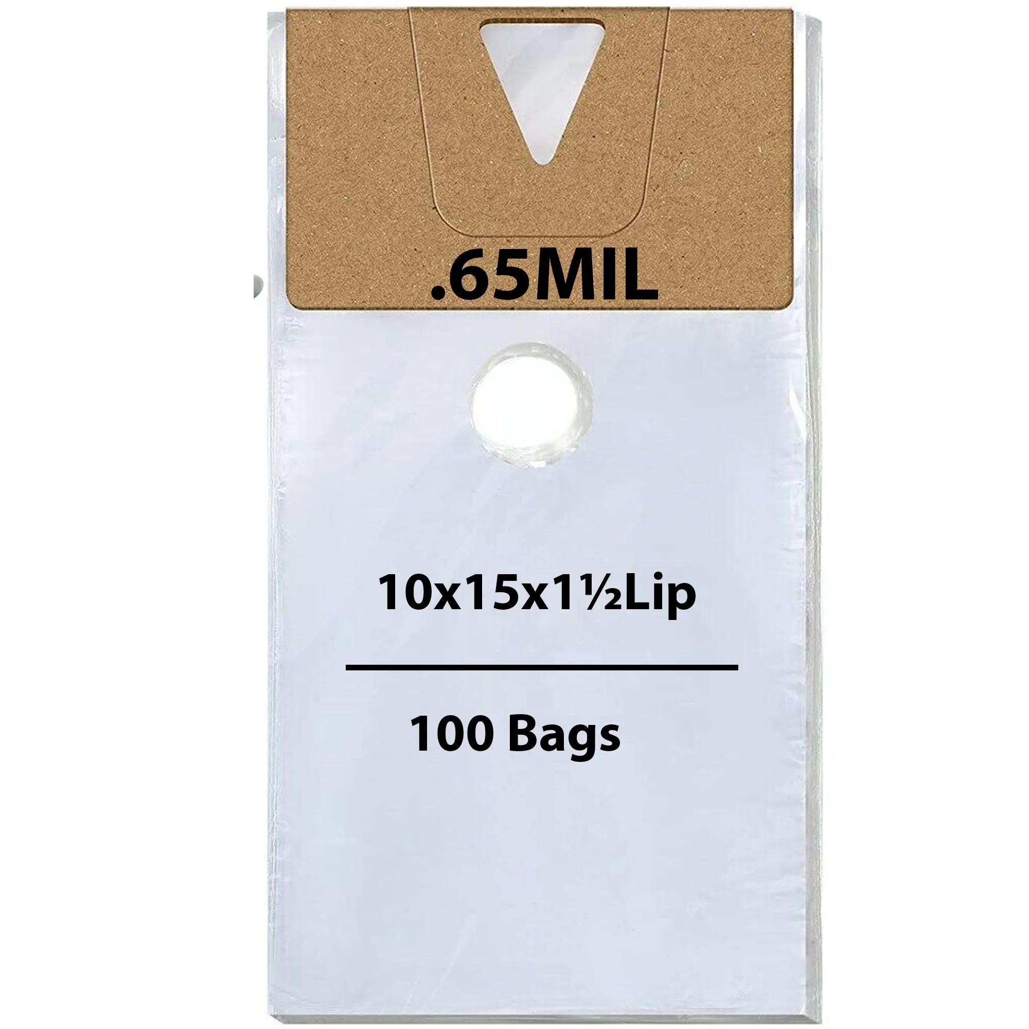 10X15 inches   1.5 inch Lip Door Knob Bags 0.65 Mil Polypropylene
