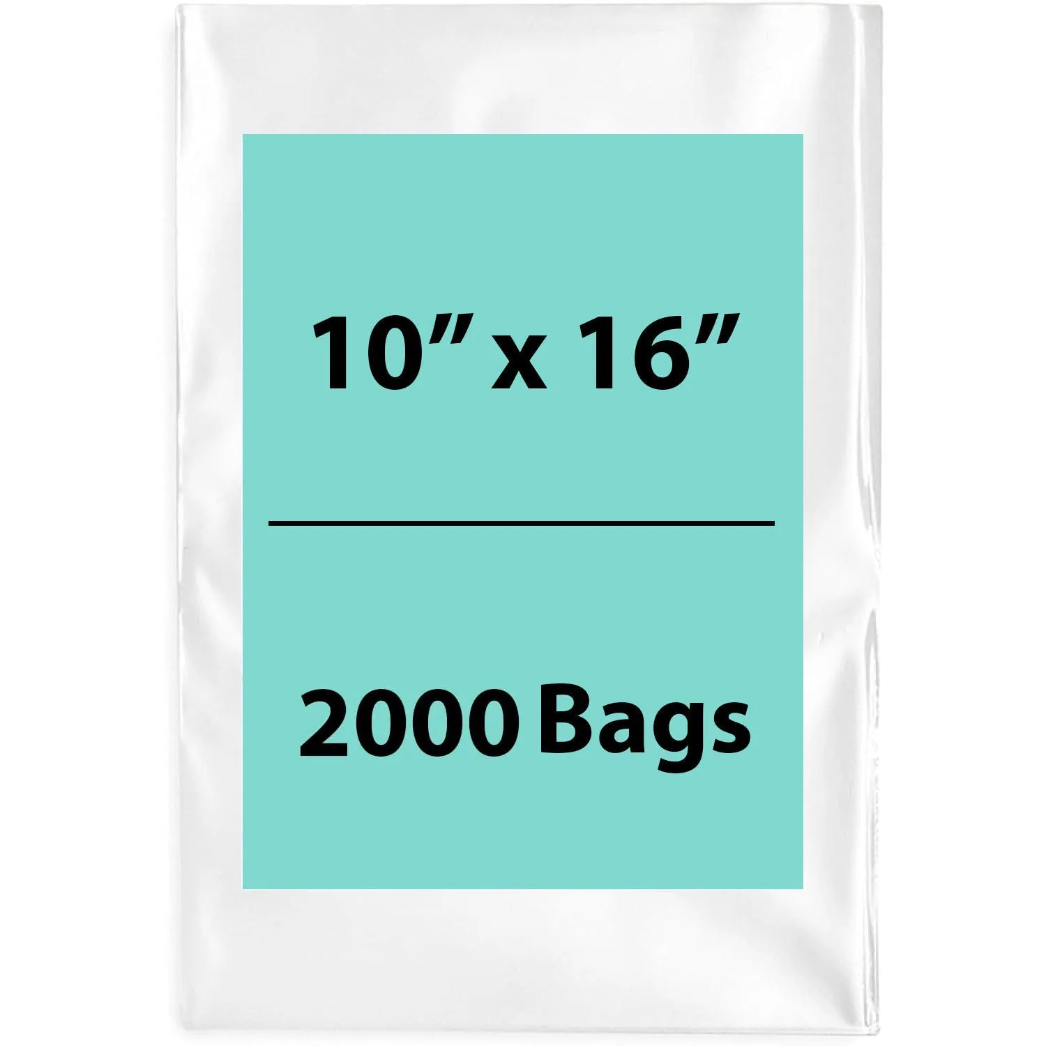 10X16 inches Clear Flat Poly Bags 2Mil Open Top (LDPE)