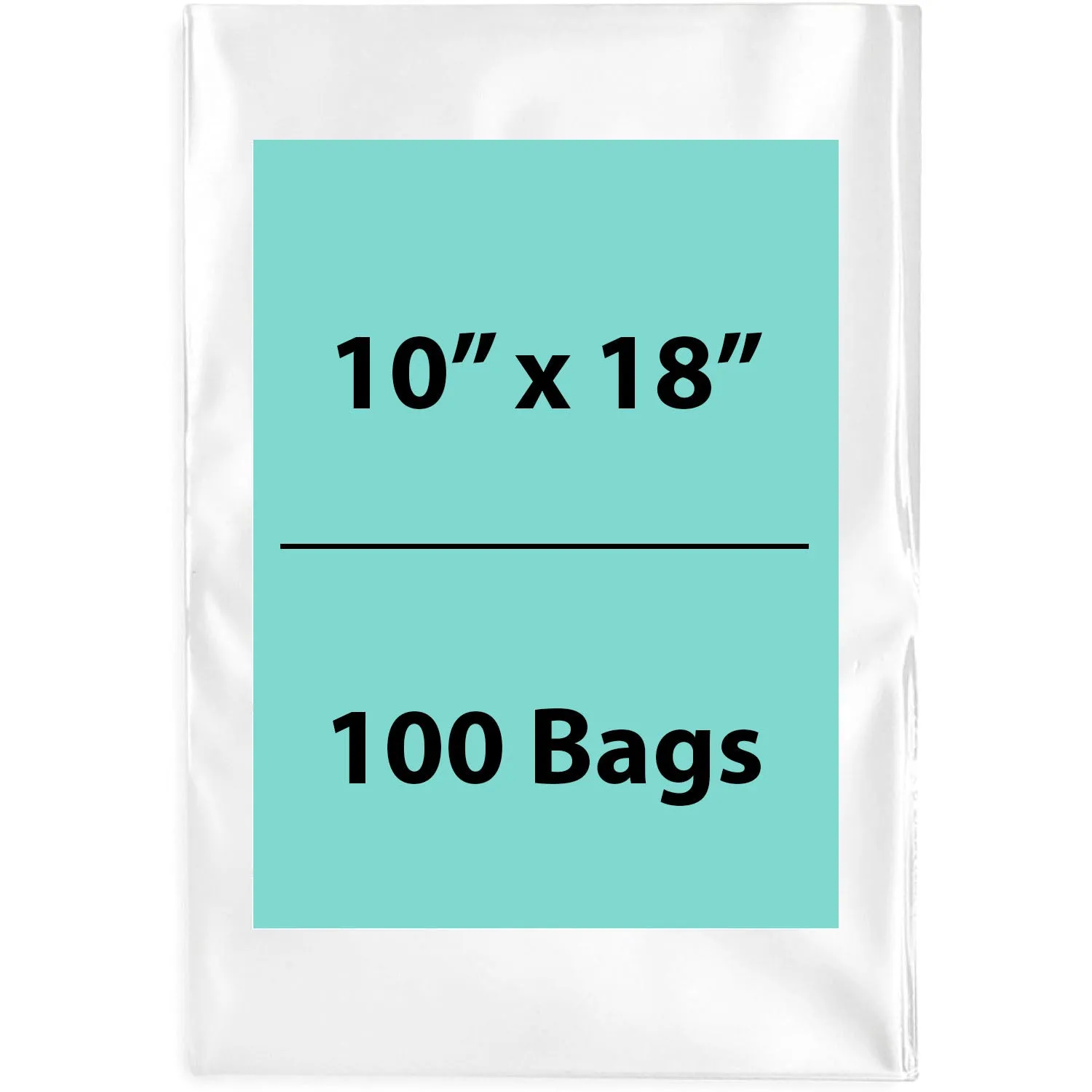 10X18 inches Clear Flat Poly Bags 1.5Mil Open Top (LDPE)