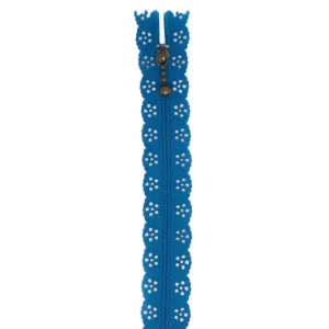 12" Lace Zipper in Aqua