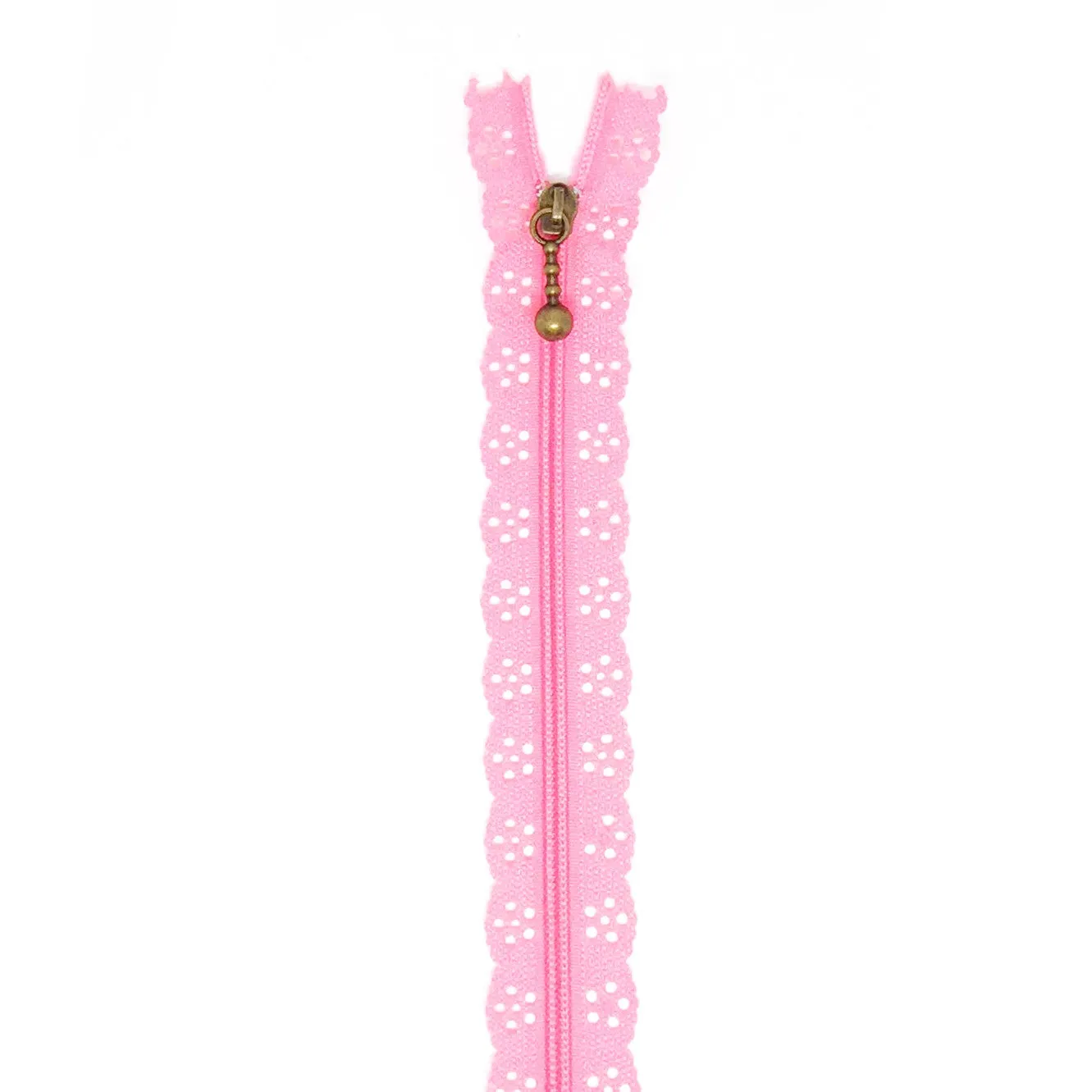 12" Lace Zipper in Medium Pink