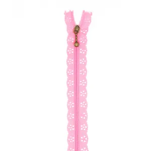 12" Lace Zipper in Medium Pink