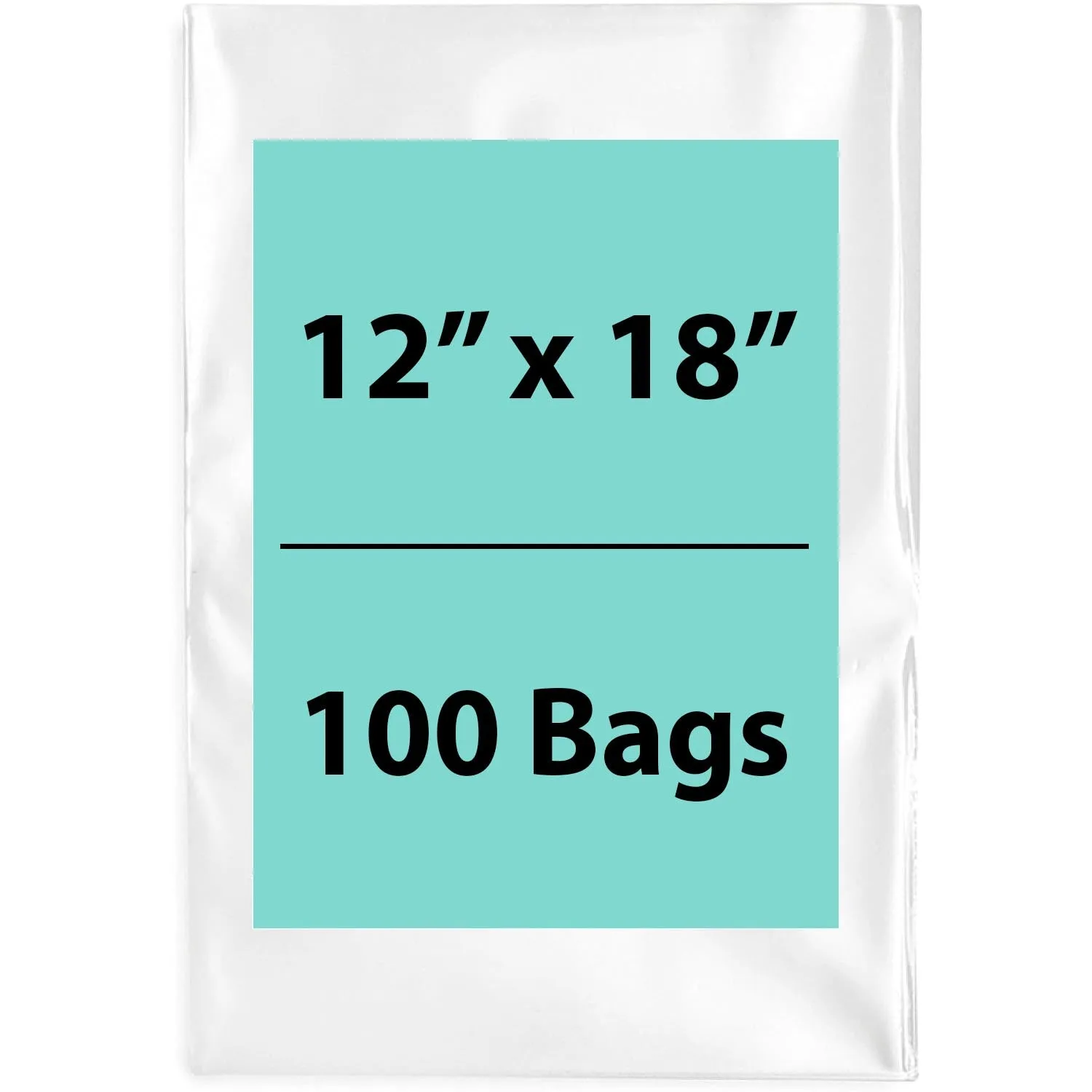 12X18 inches Clear Flat Poly Bags 1.25Mil Open Top (LDPE)