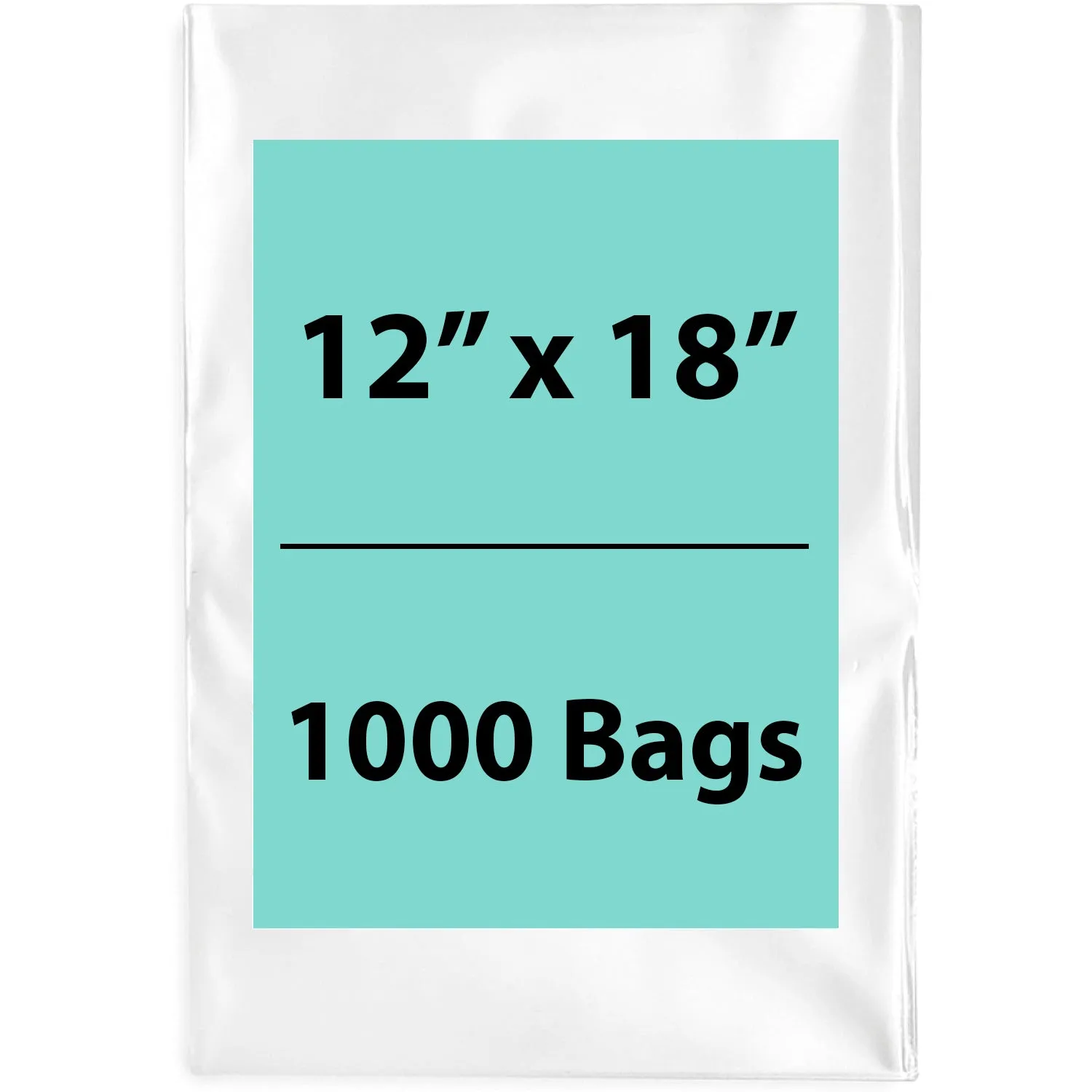 12X18 inches Clear Flat Poly Bags 1.25Mil Open Top (LDPE)