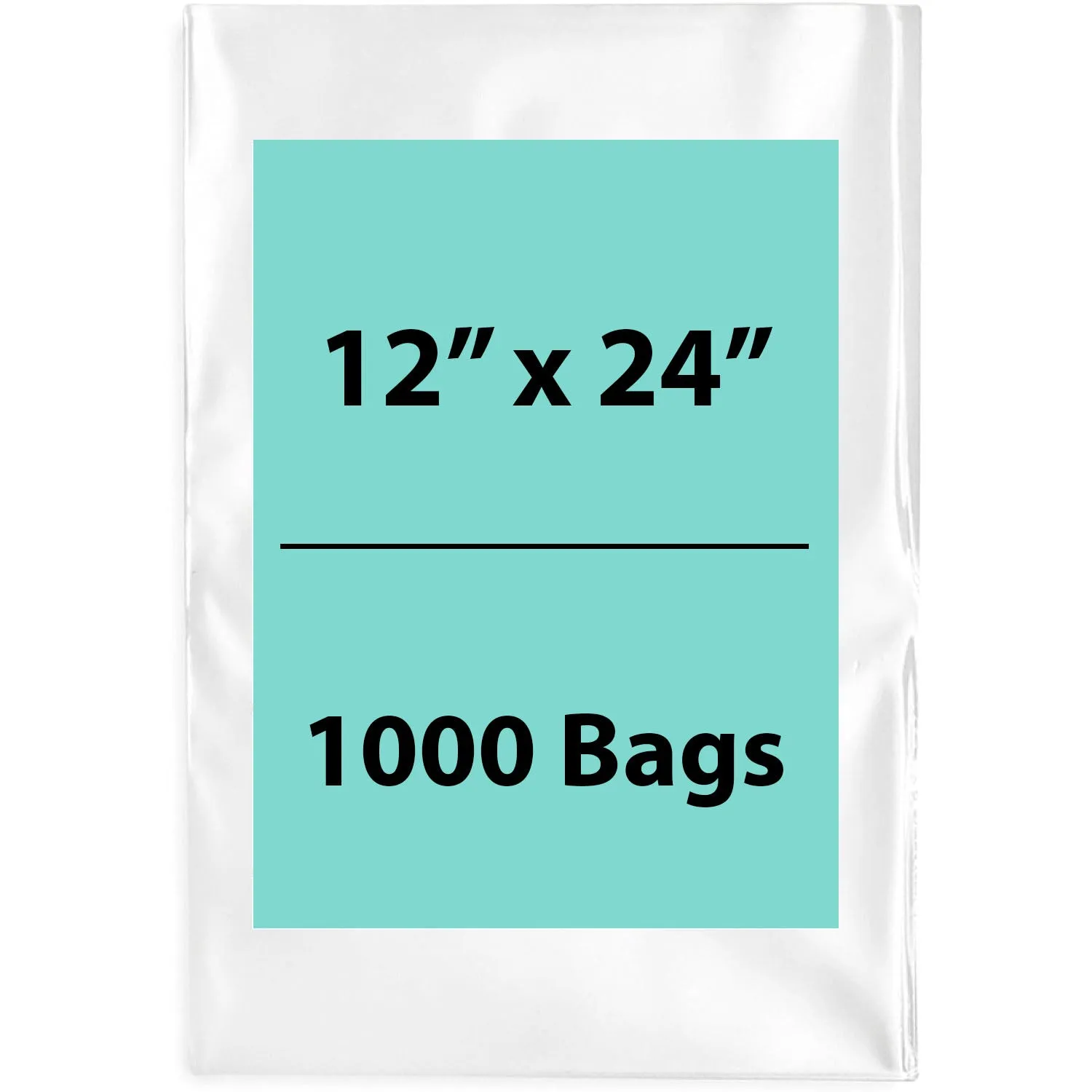 12X24 inches Clear Flat Poly Bags 1.5Mil Open Top (LDPE)