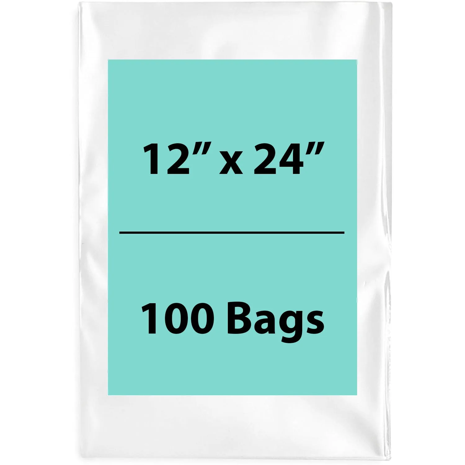 12X24 inches Clear Flat Poly Bags 1.5Mil Open Top (LDPE)