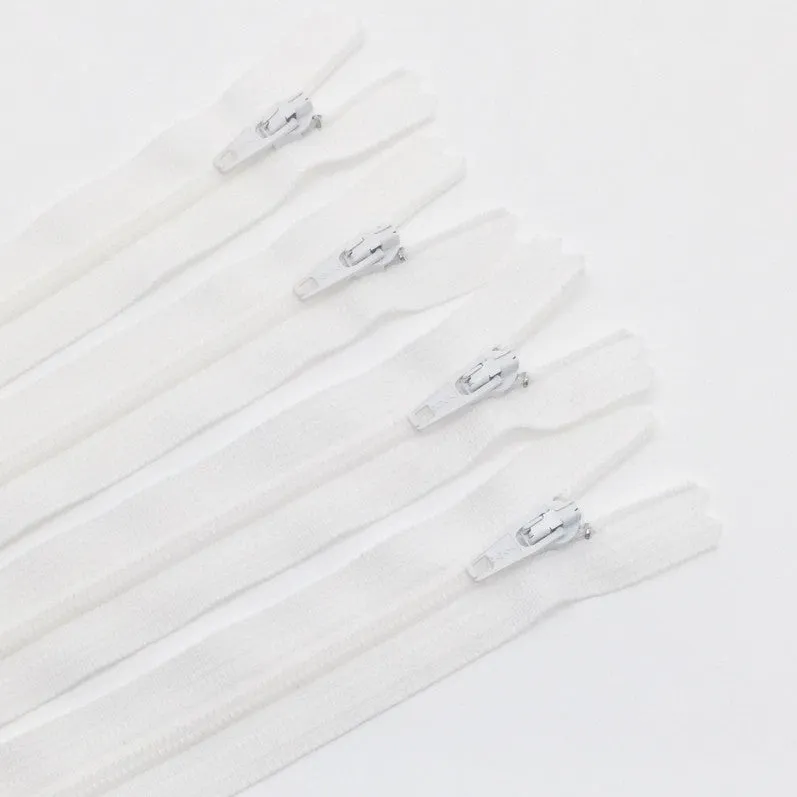 14" Zipper in Marshmallow by Atkinson Designs