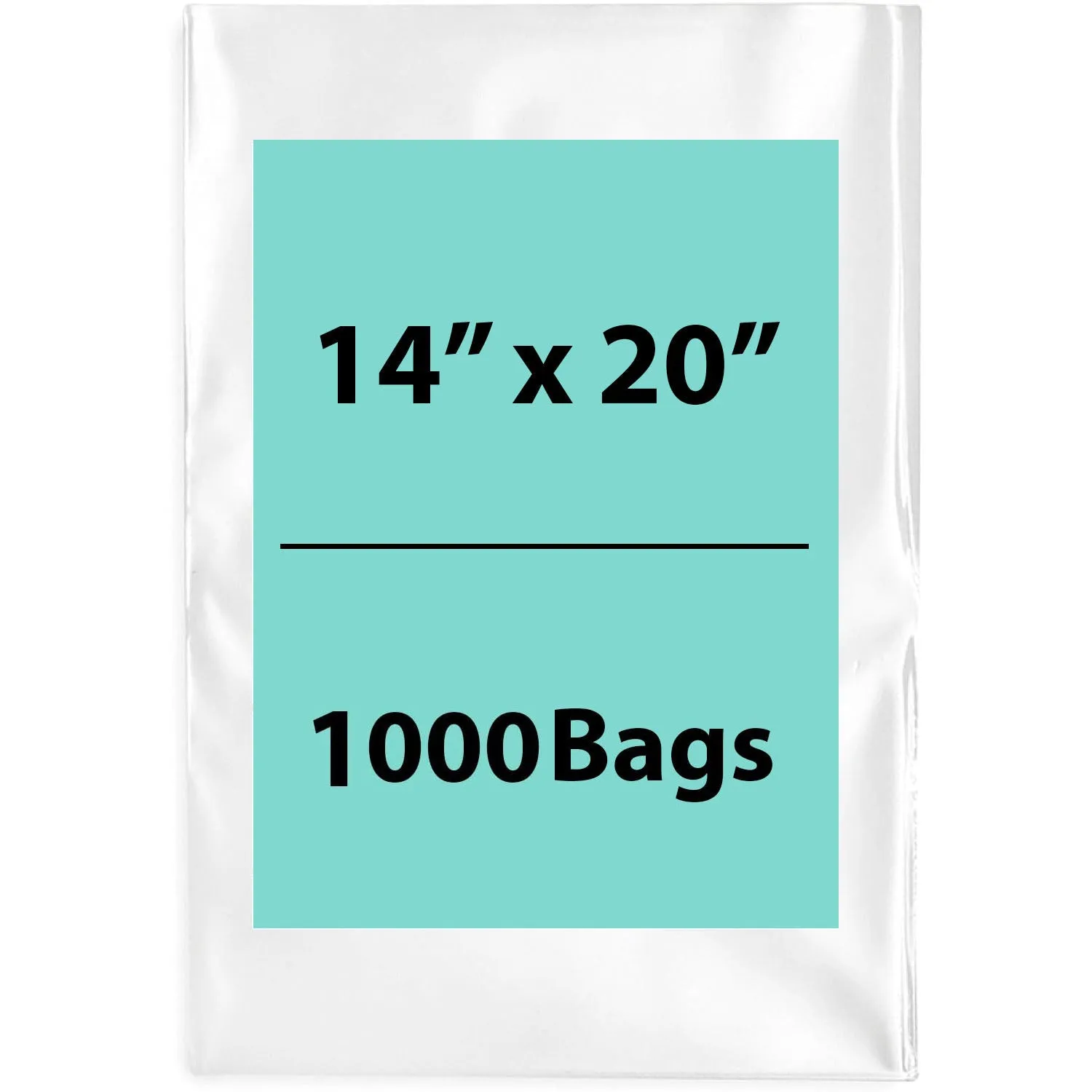 14X20 inches Clear Flat Poly Bags 3Mil Open Top (LDPE)