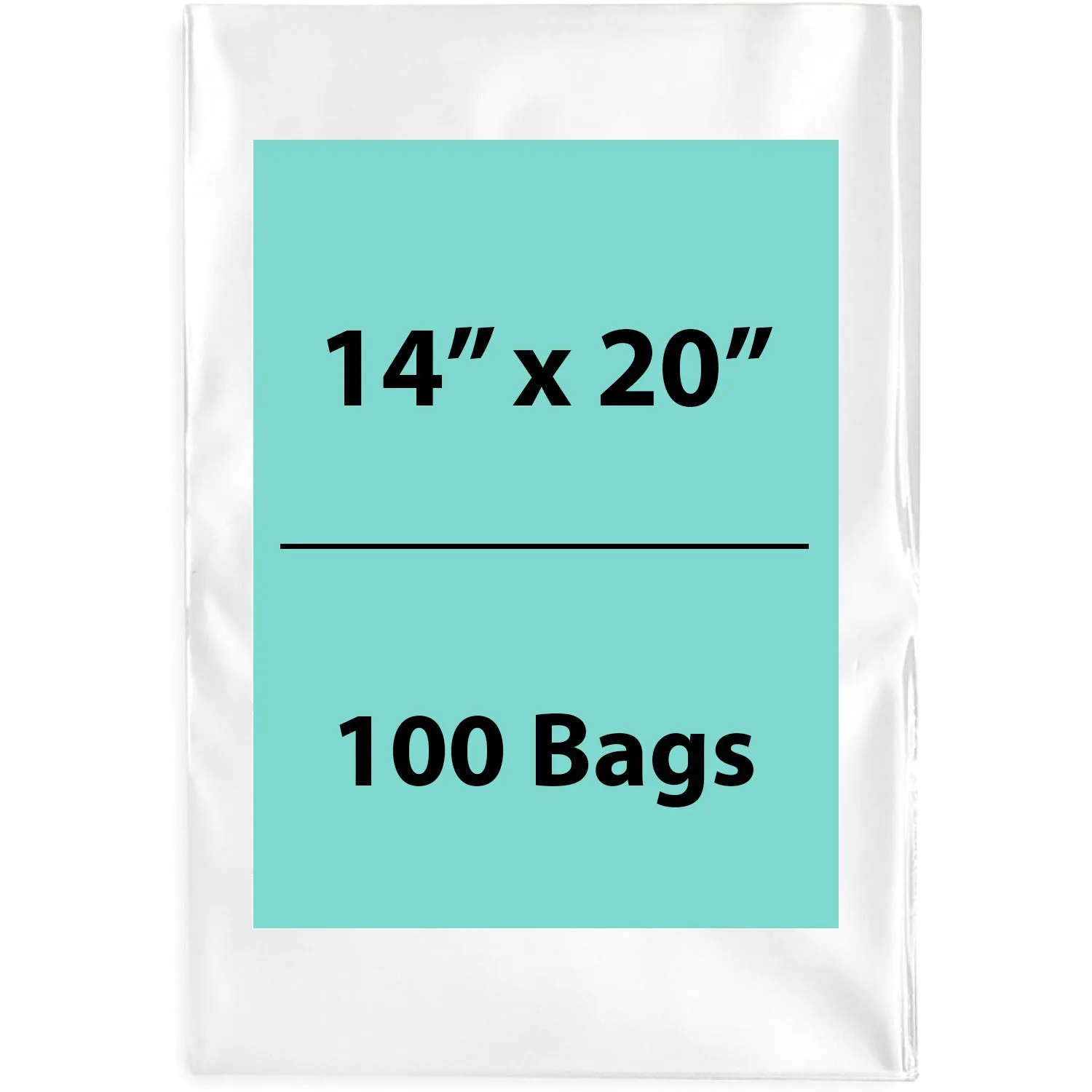 14X20 inches Clear Flat Poly Bags 3Mil Open Top (LDPE)