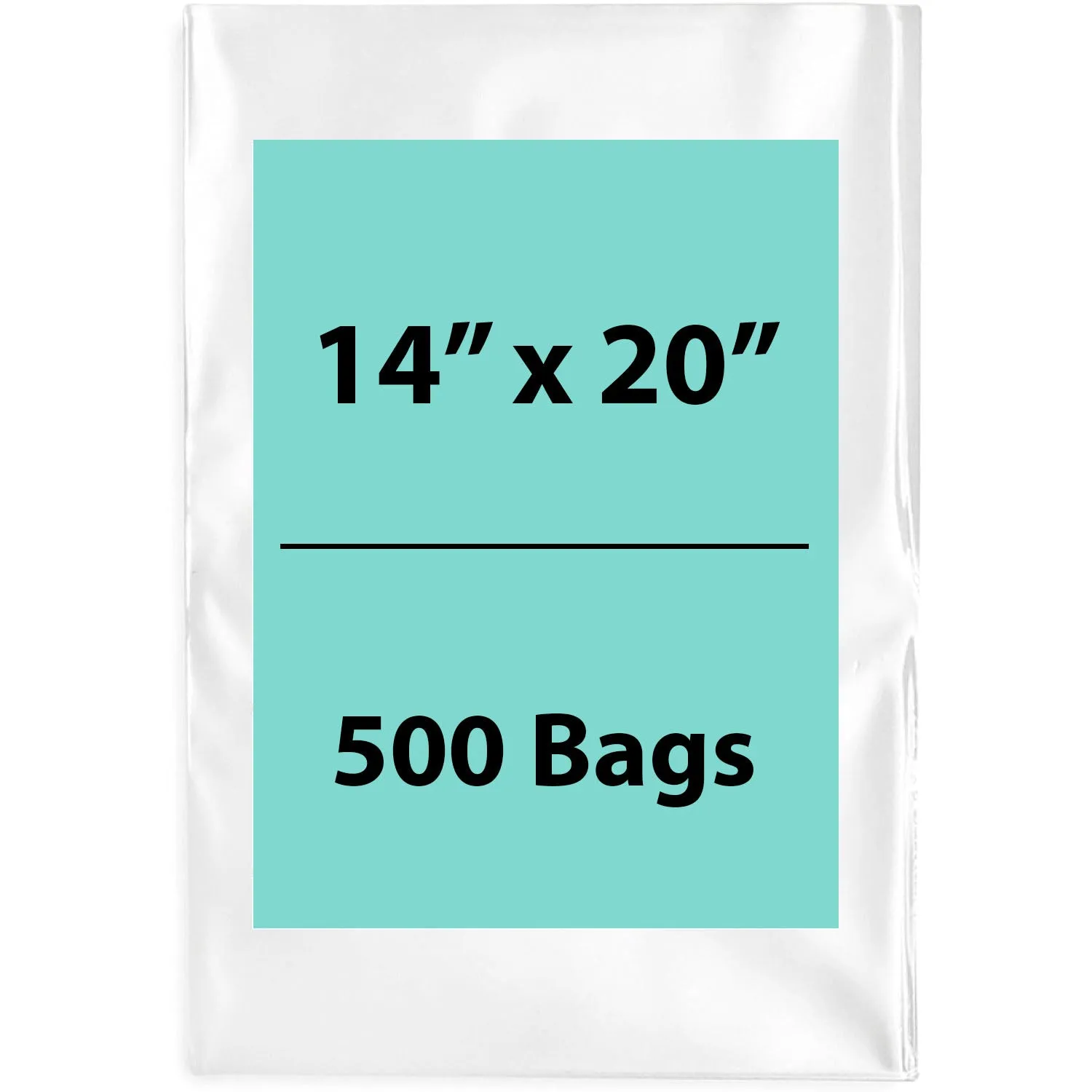 14X20 inches Clear Flat Poly Bags 4Mil Open Top (LDPE)