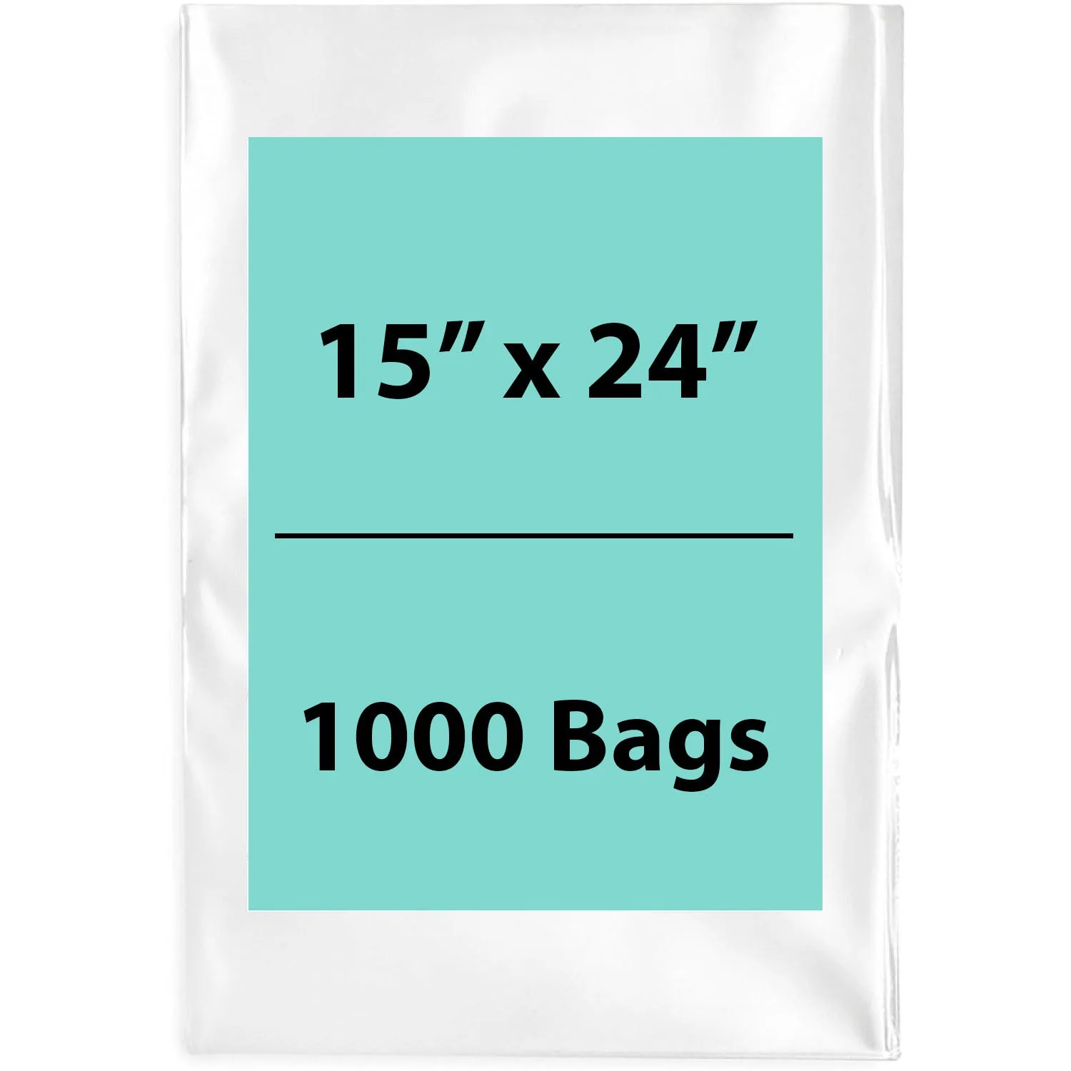 15X24 inches Clear Flat Poly Bags 1.5Mil Open Top (LDPE)