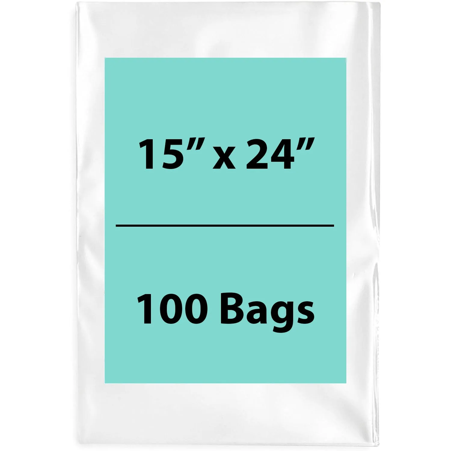 15X24 inches Clear Flat Poly Bags 1.5Mil Open Top (LDPE)