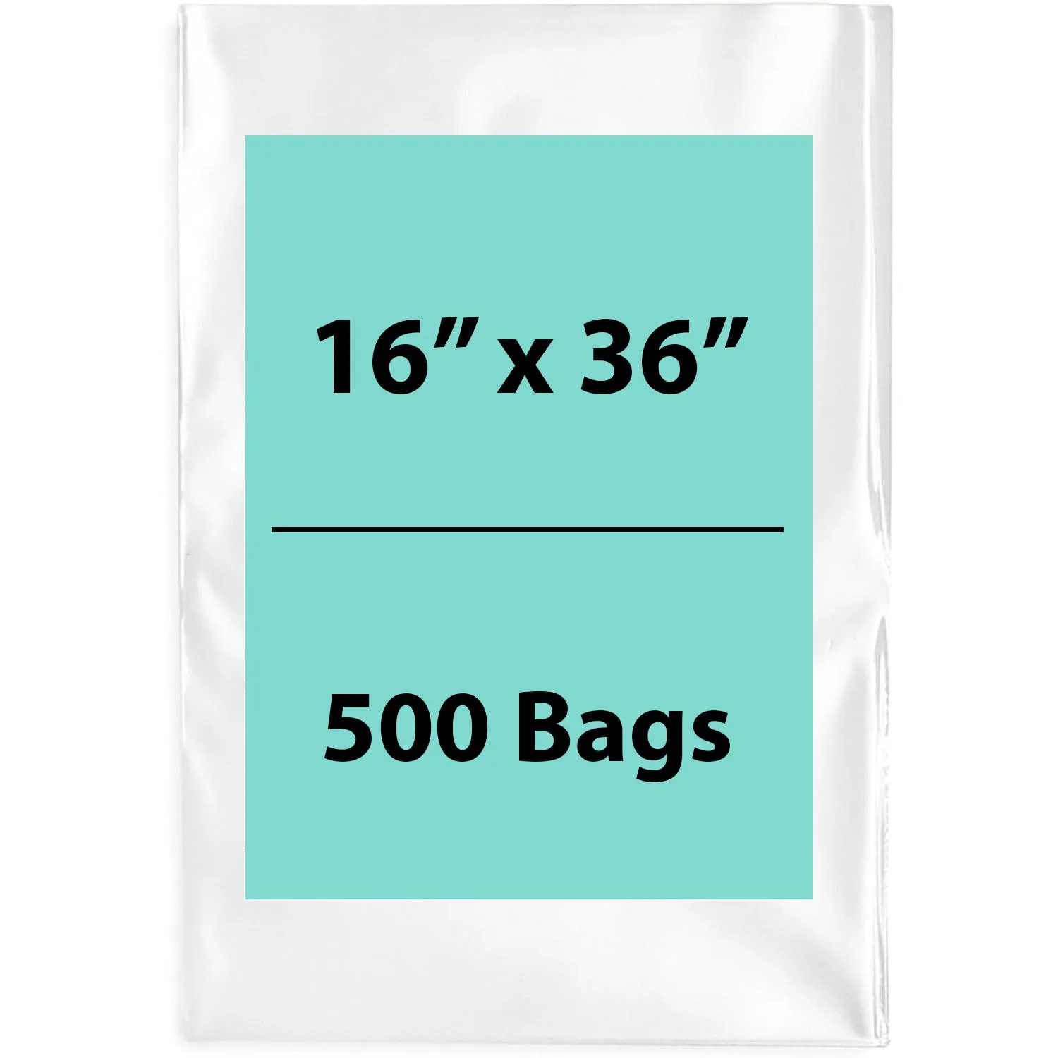 16X36 inches Clear Flat Poly Bags 1.5Mil Open Top (LDPE)