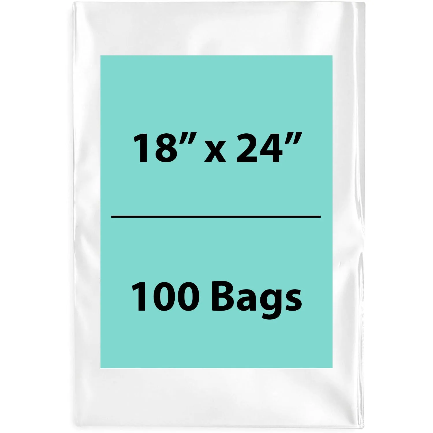 18X24 inches Clear Flat Poly Bags 1.5Mil Open Top (LDPE)