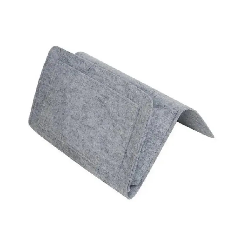 1pc Felt Bedside Storage Bag Pouch Bed Desk Bag Sofa TV Remote Control Hanging Caddy Couch Storage Organizer Bed Holder Pockets