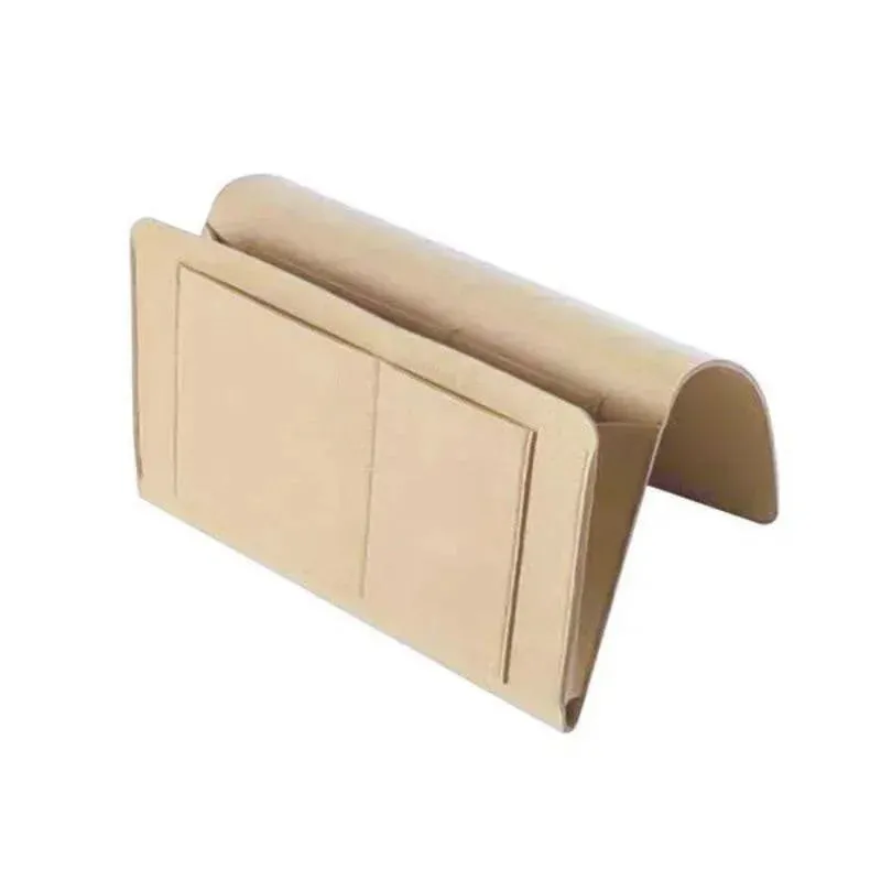 1pc Felt Bedside Storage Bag Pouch Bed Desk Bag Sofa TV Remote Control Hanging Caddy Couch Storage Organizer Bed Holder Pockets