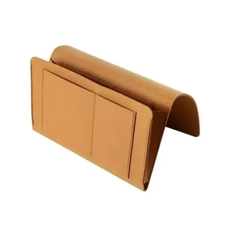 1pc Felt Bedside Storage Bag Pouch Bed Desk Bag Sofa TV Remote Control Hanging Caddy Couch Storage Organizer Bed Holder Pockets