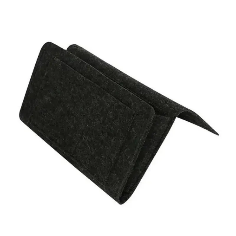 1pc Felt Bedside Storage Bag Pouch Bed Desk Bag Sofa TV Remote Control Hanging Caddy Couch Storage Organizer Bed Holder Pockets