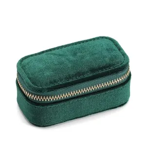1pcs Mini Velvet Ring Box Jewelry Storage Case Single Layer Earrings Necklace Organizer Candy Color Zipper Bag Travel Portable