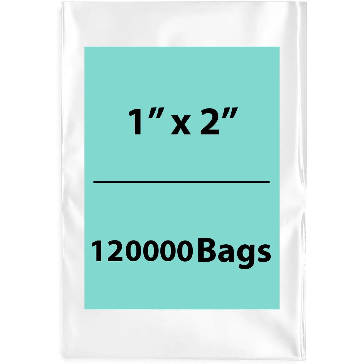 1X2 inches Clear Flat Poly Bags 2Mil Open Top (LDPE)