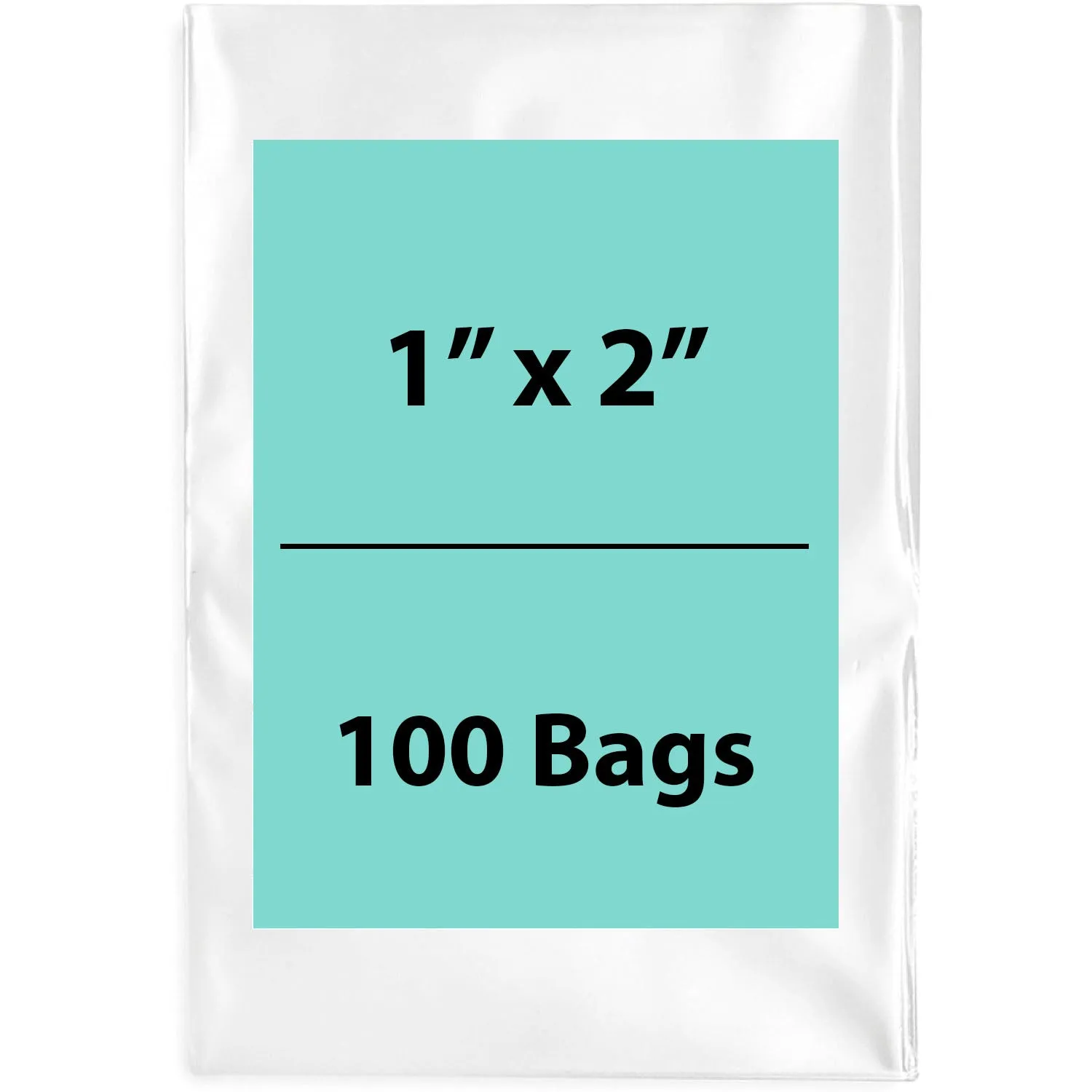 1X2 inches Clear Flat Poly Bags 2Mil Open Top (LDPE)