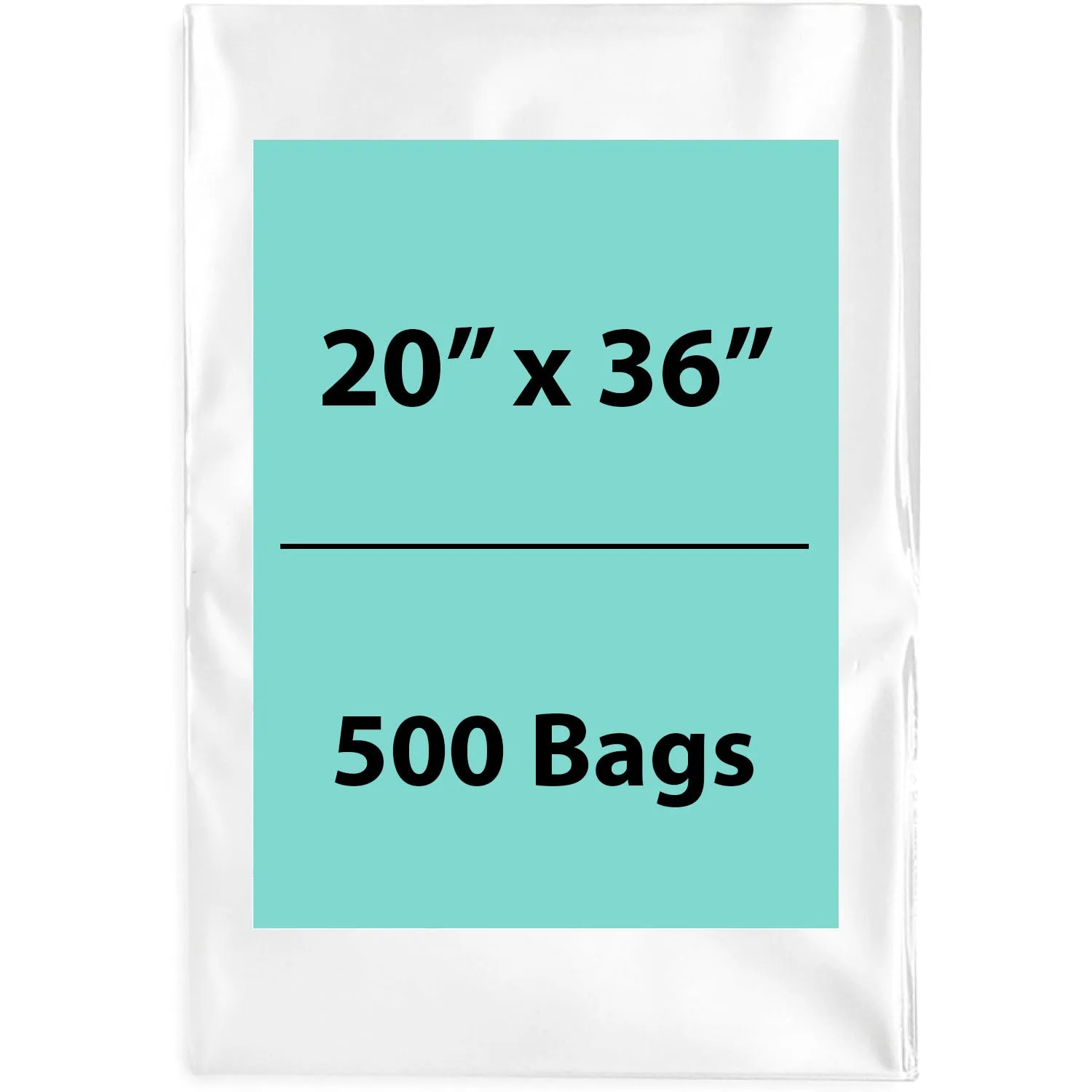 20X36 inches Clear Flat Poly Bags 1.5Mil Open Top (LDPE)