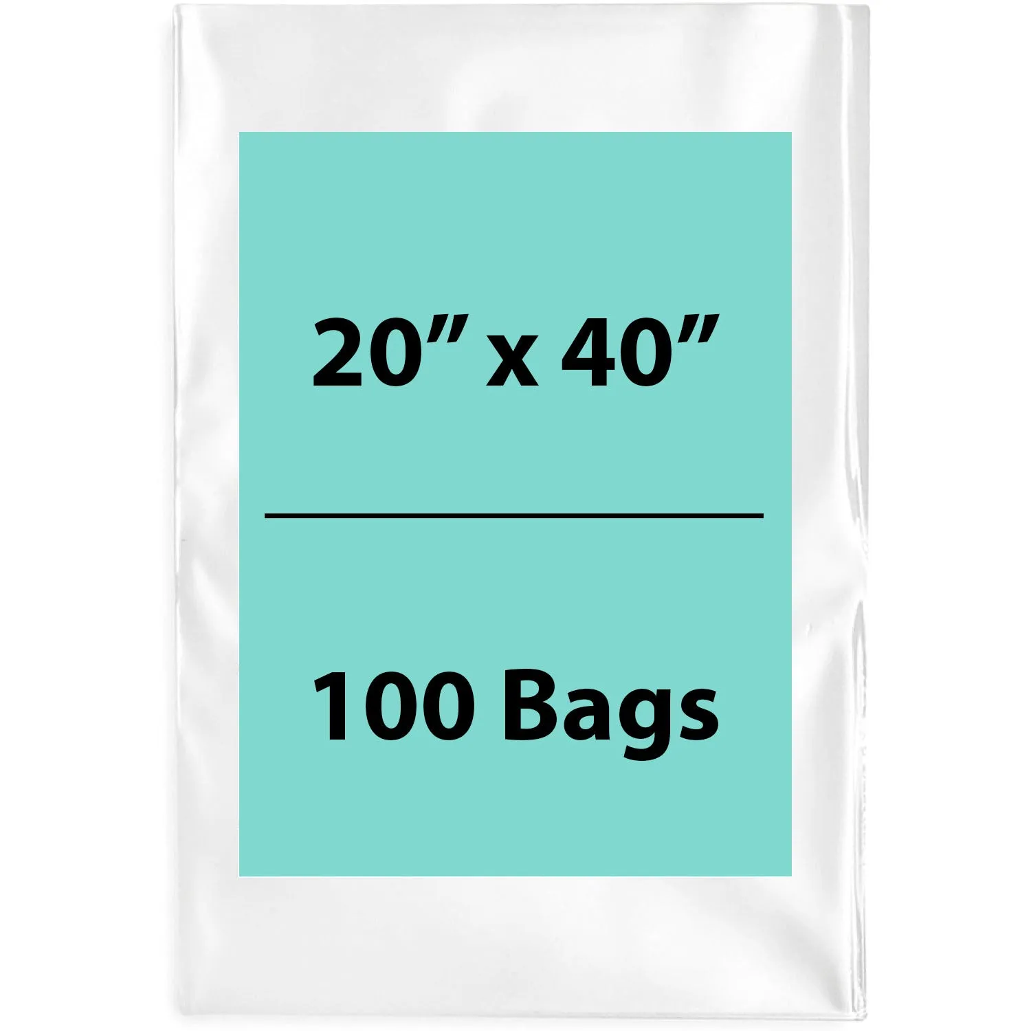 20X40 inches Clear Flat Poly Bags 1.5Mil Open Top (LDPE)