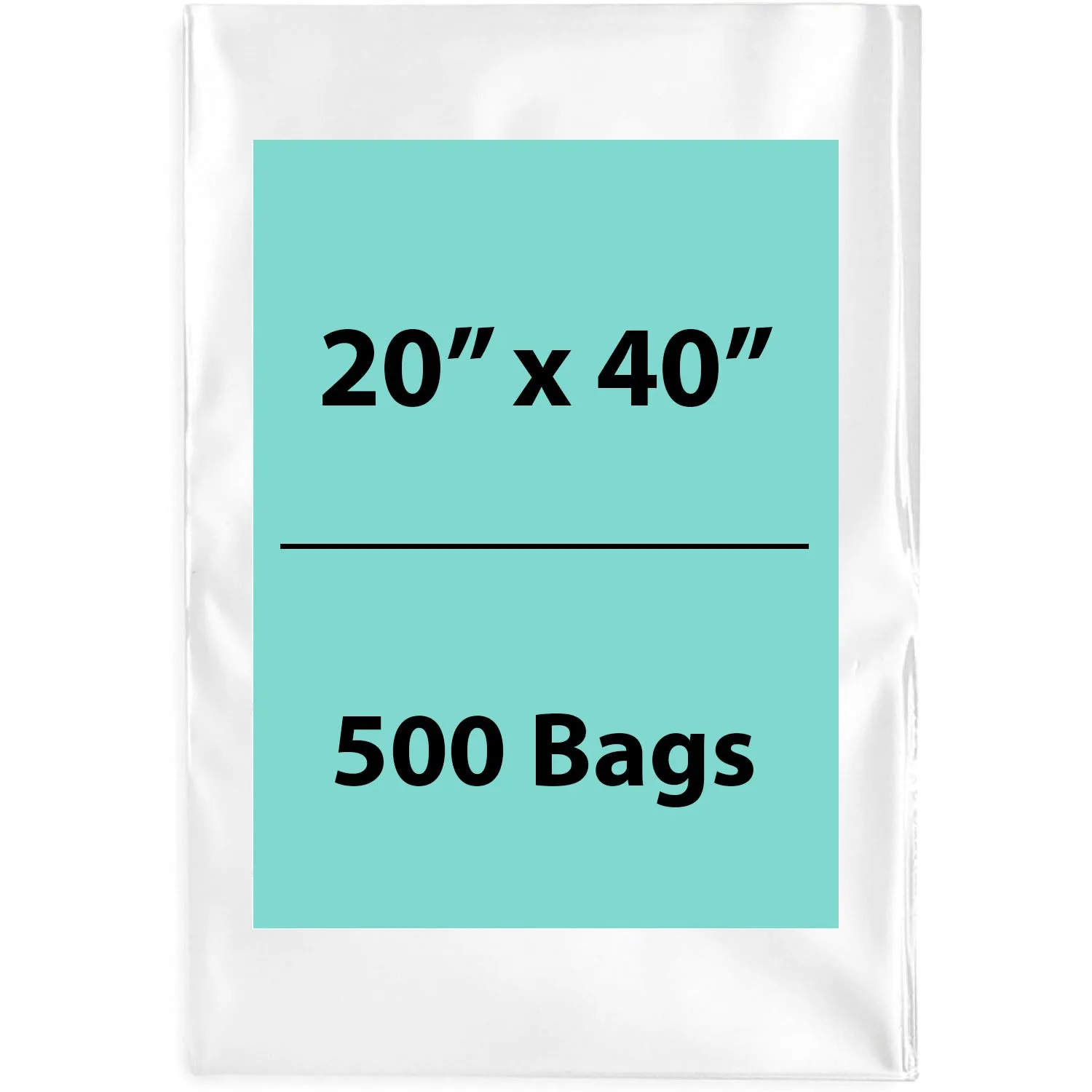 20X40 inches Clear Flat Poly Bags 1.5Mil Open Top (LDPE)