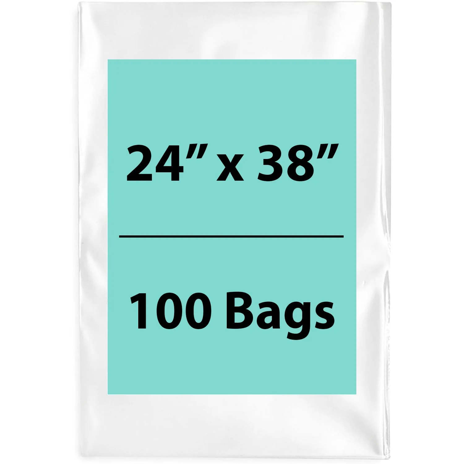 24X38 inches Clear Flat Poly Bags 4Mil Open Top (LDPE)