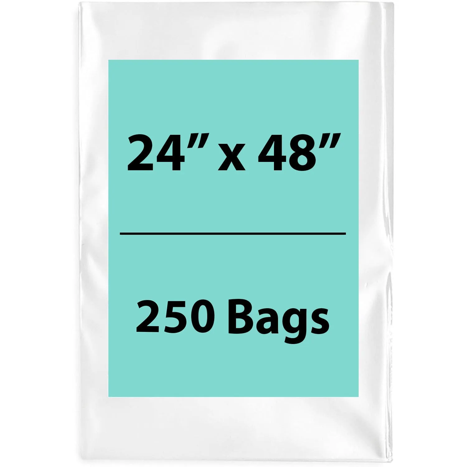 24X48 inches Clear Flat Poly Bags 2Mil Open Top (LDPE)