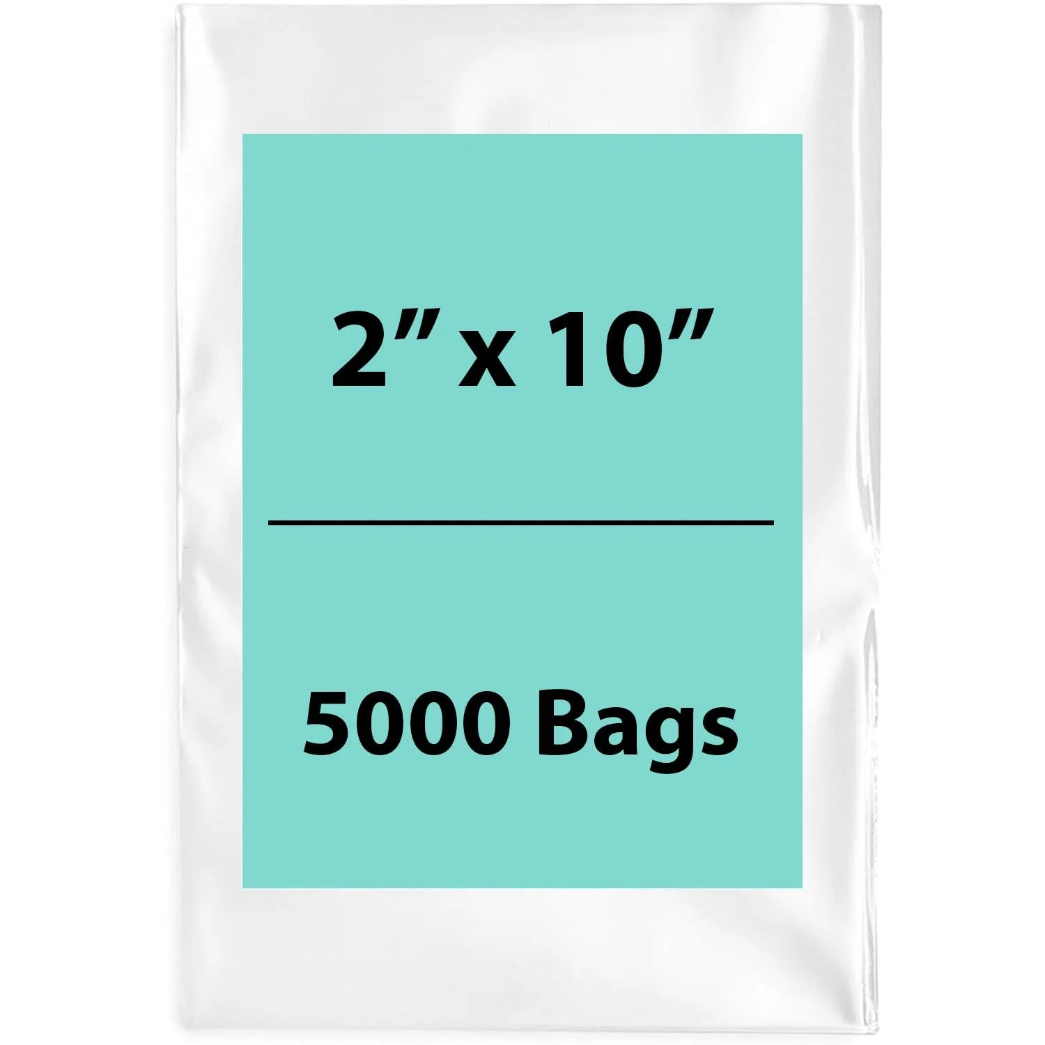 2X10 inches Clear Flat Poly Bags 1.5Mil Open Top (LDPE)