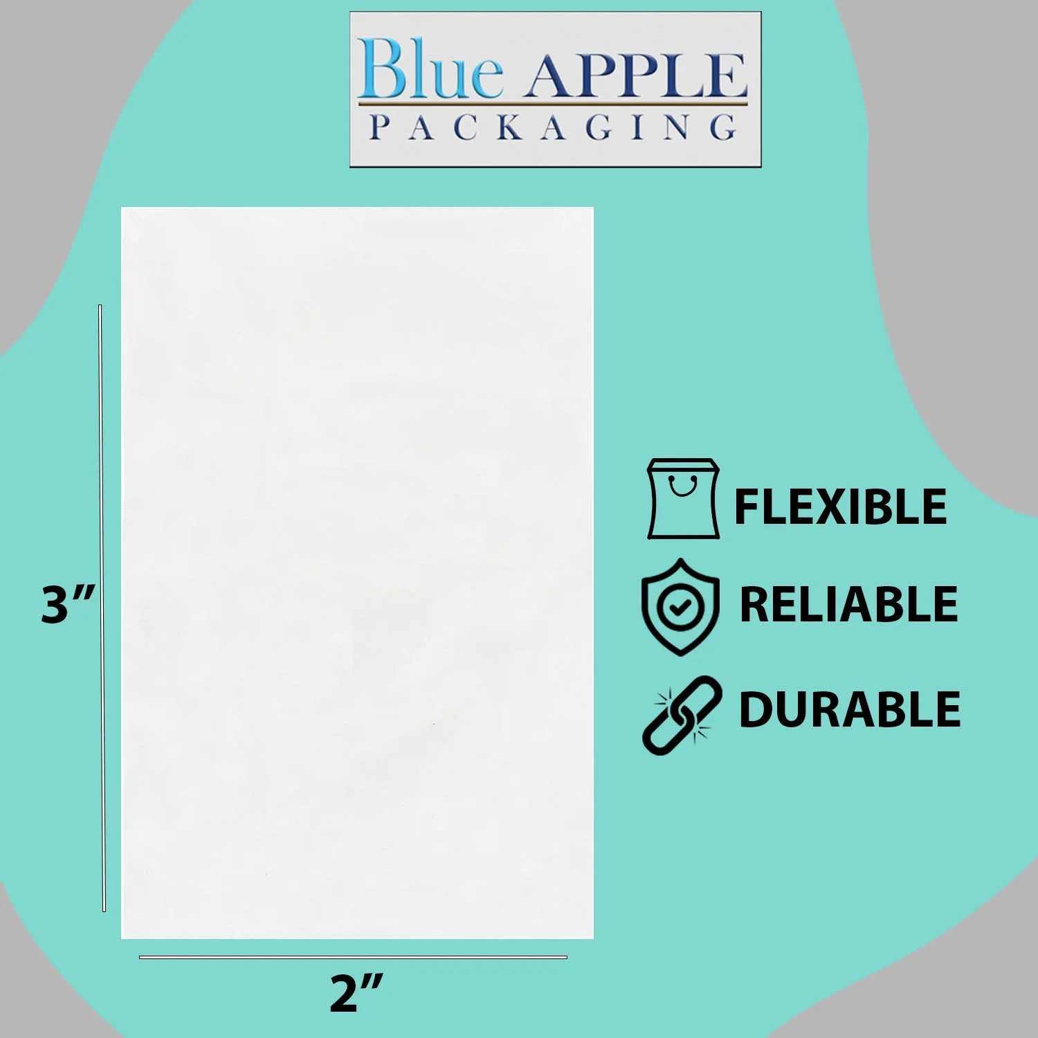 2X3 inches Clear Flat Poly Bags 2Mil Open Top (LDPE)