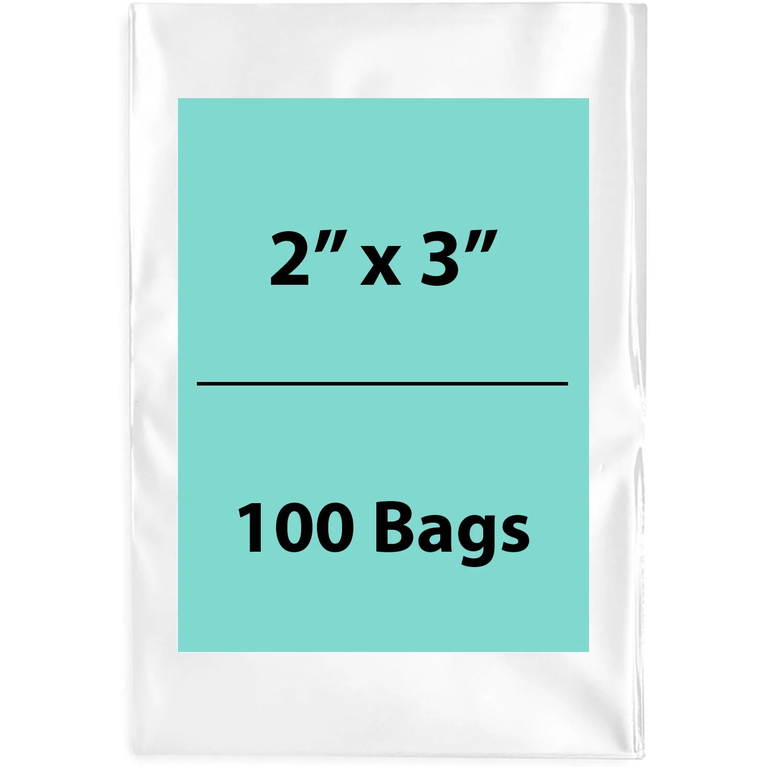 2X3 inches Clear Flat Poly Bags 2Mil Open Top (LDPE)