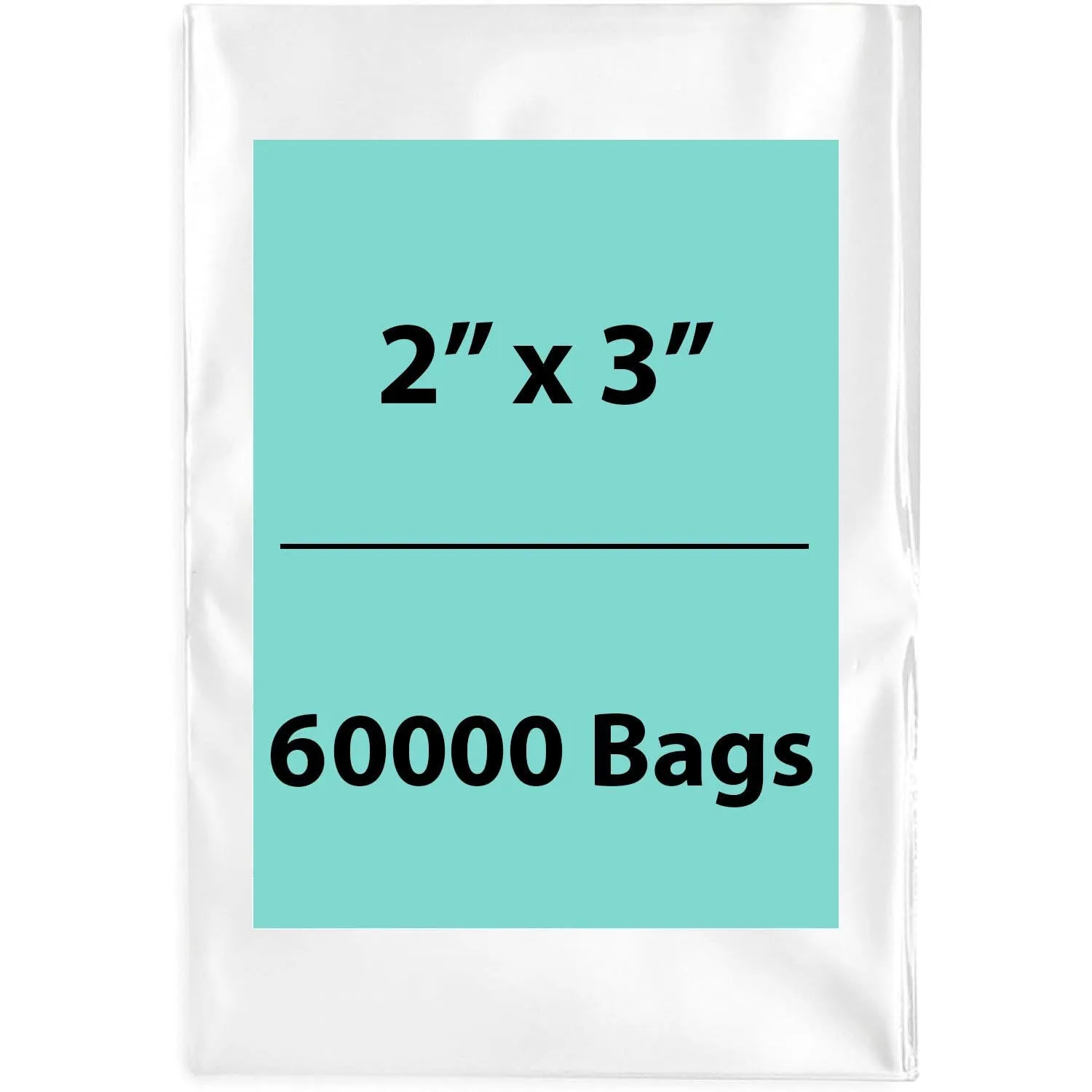 2X3 inches Clear Flat Poly Bags 2Mil Open Top (LDPE)