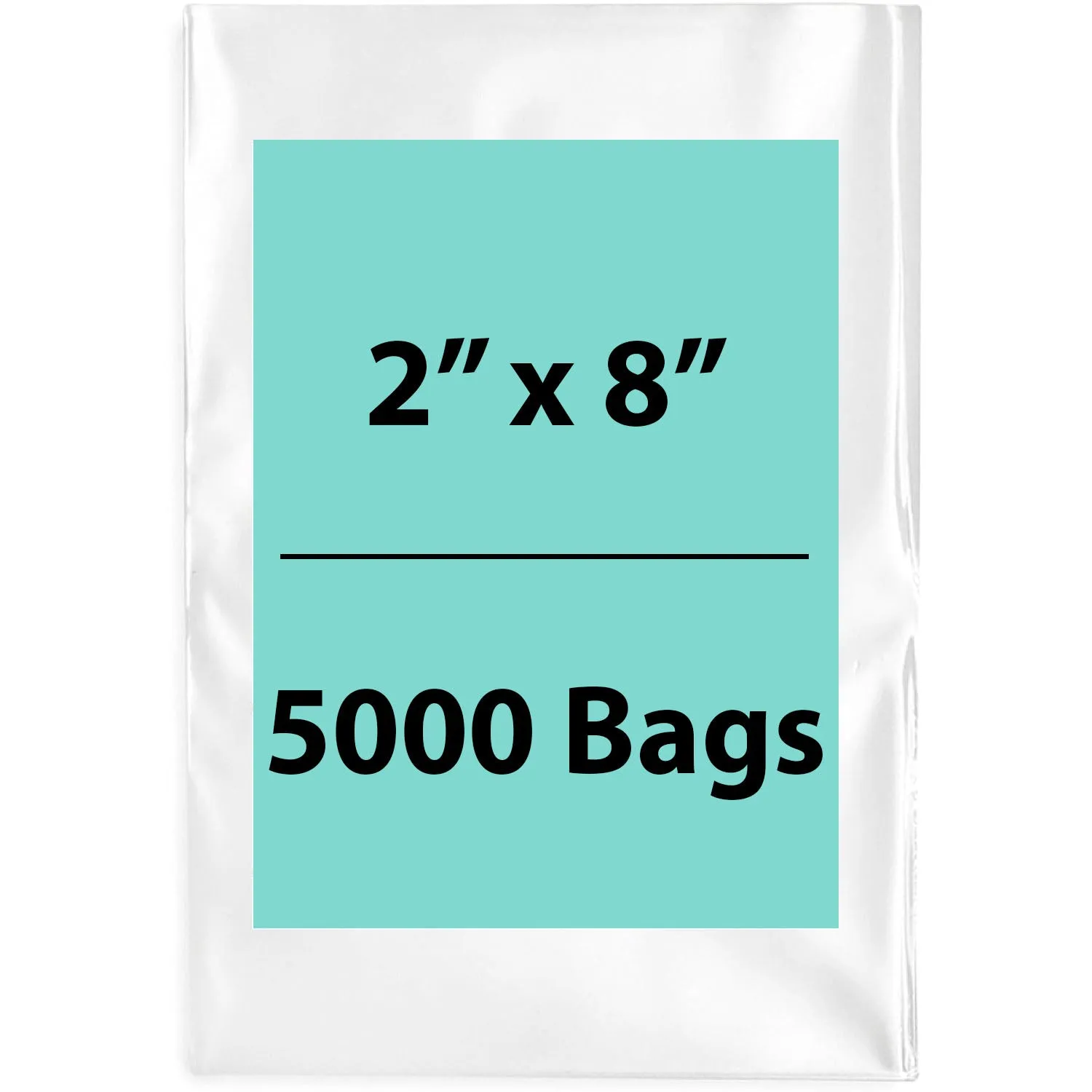 2X8 inches Clear Flat Poly Bags 1.5Mil Open Top (LDPE)