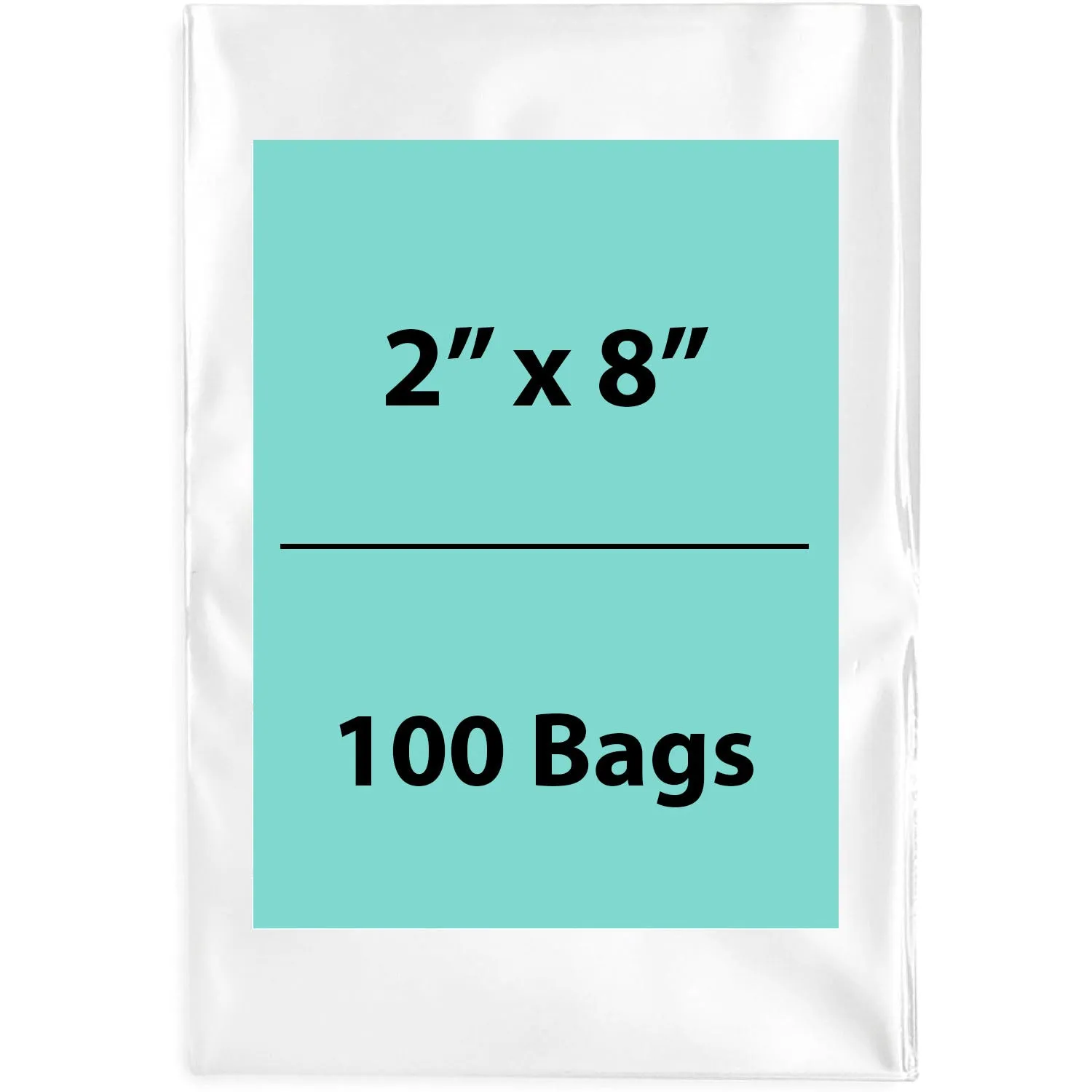 2X8 inches Clear Flat Poly Bags 3Mil Open Top (LDPE)