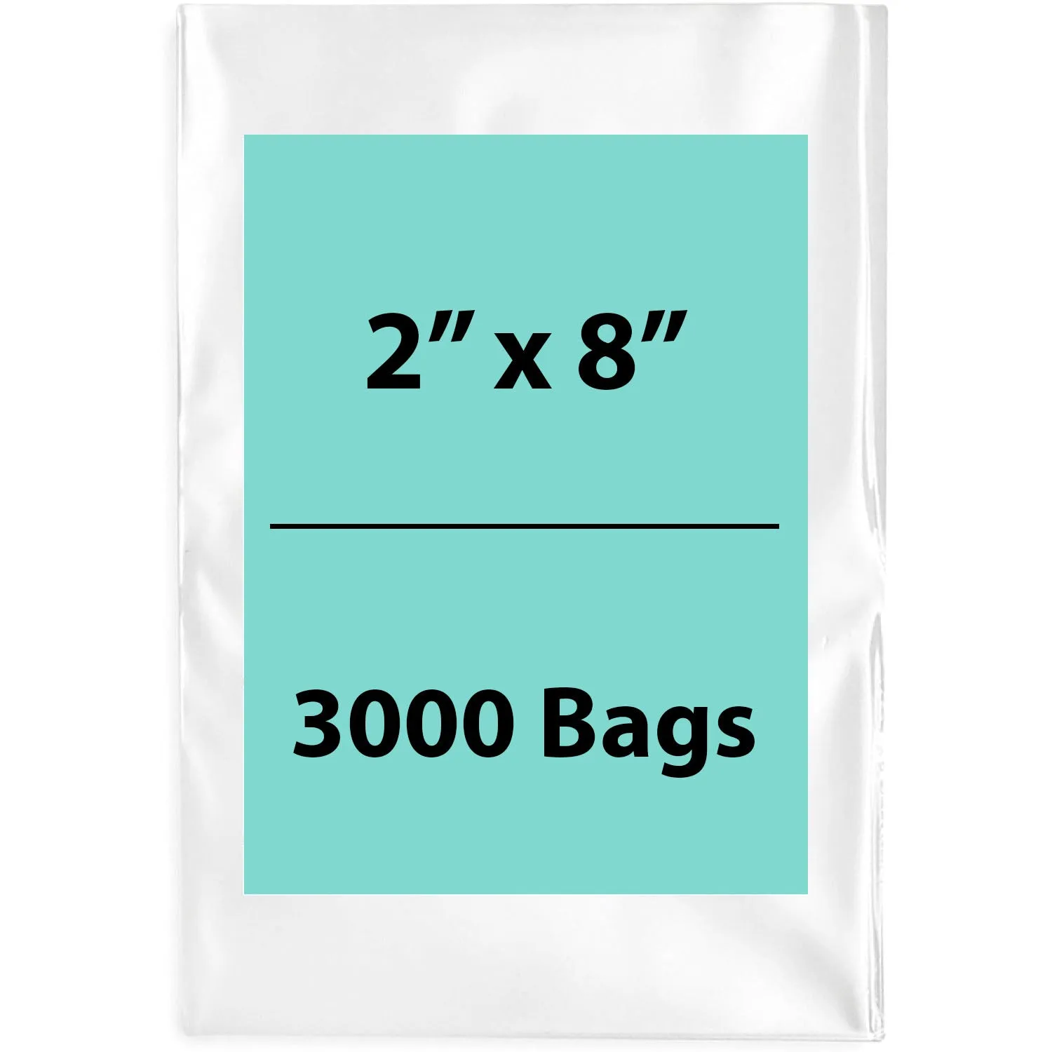 2X8 inches Clear Flat Poly Bags 3Mil Open Top (LDPE)