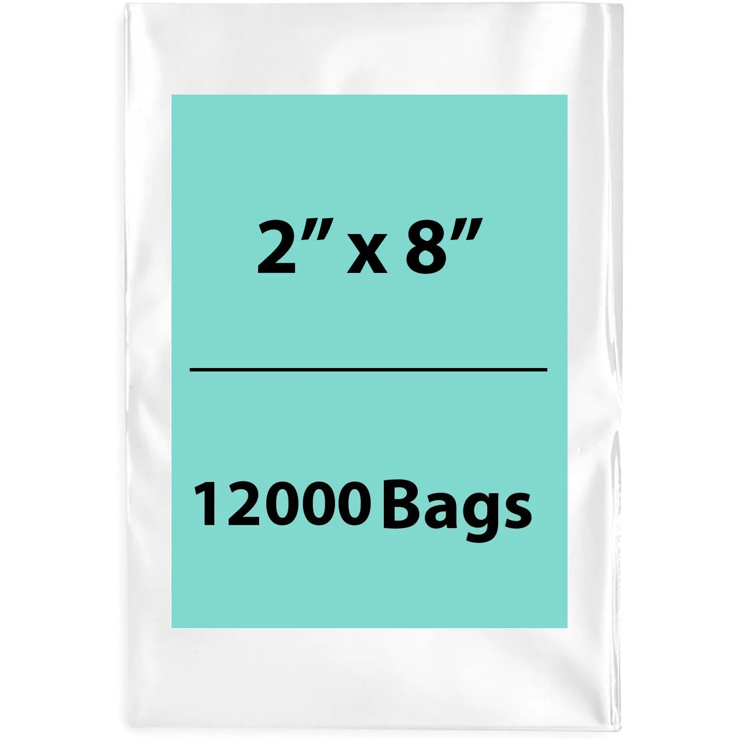 2X8 inches Clear Flat Poly Bags 3Mil Open Top (LDPE)