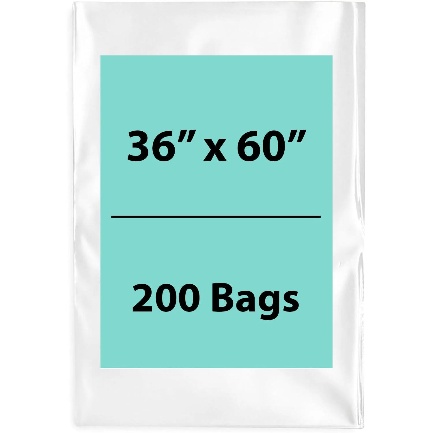 36X60 inches Clear Flat Poly Bags 1.5Mil Open Top (LDPE)