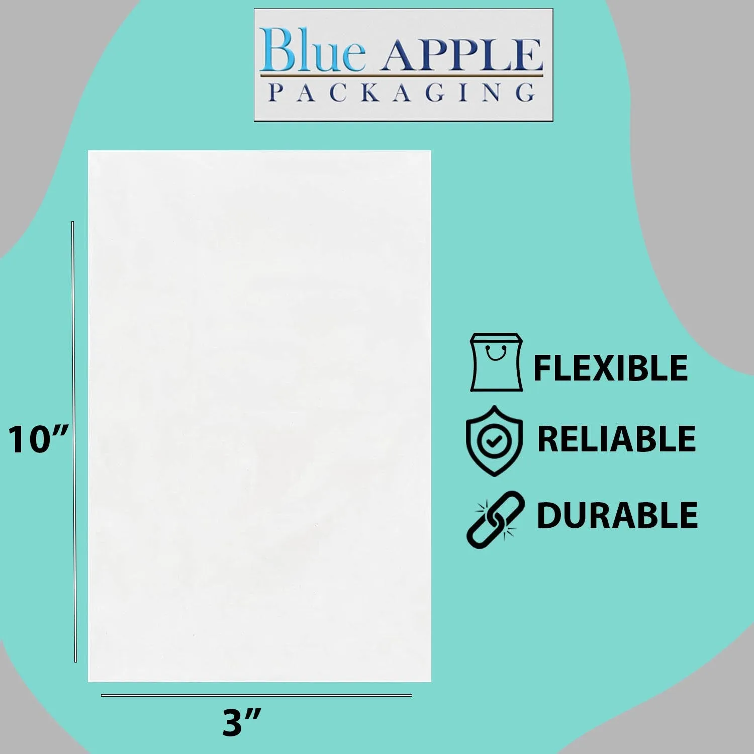 3X10 inches Clear Flat Poly Bags 2Mil Open Top (LDPE)