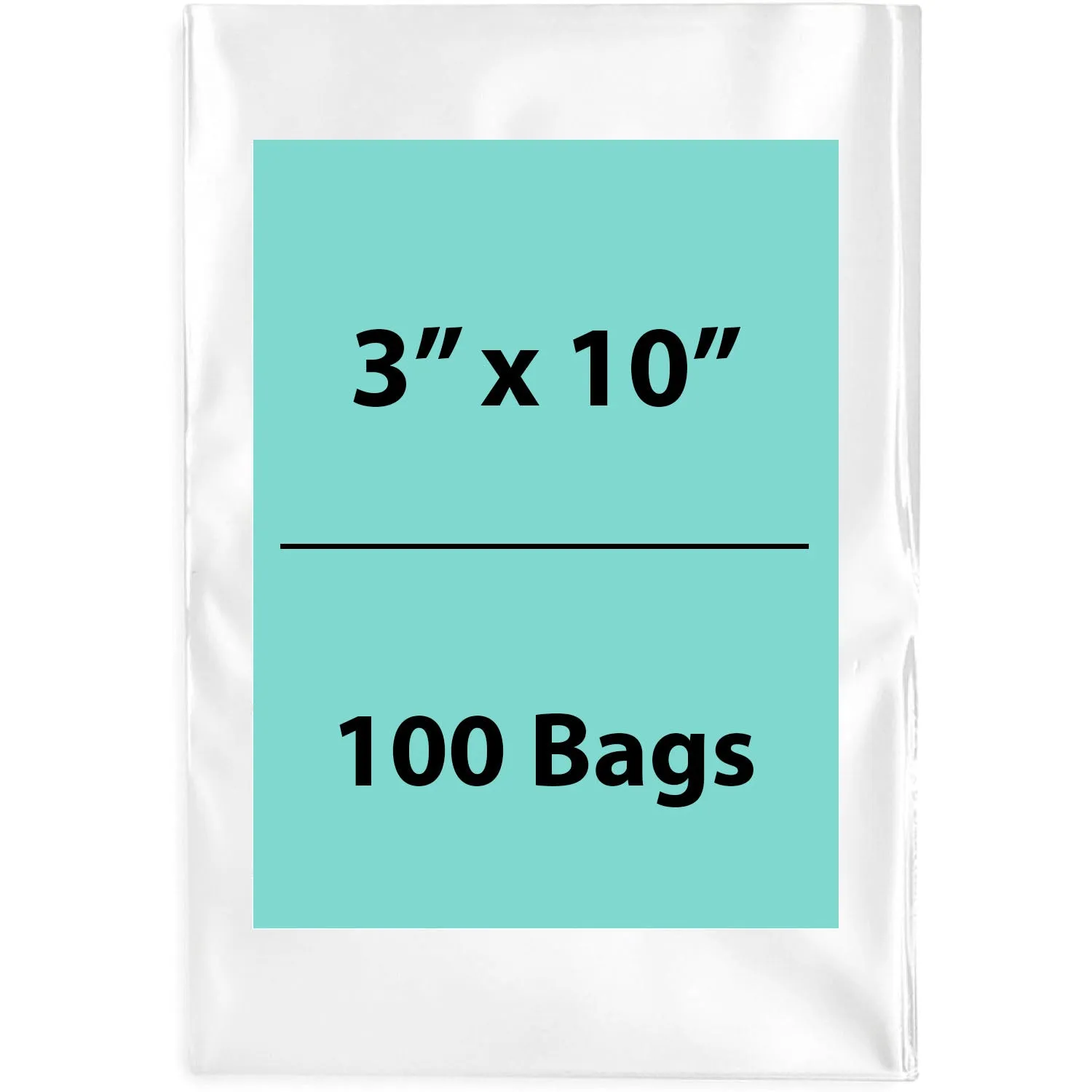 3X10 inches Clear Flat Poly Bags 2Mil Open Top (LDPE)