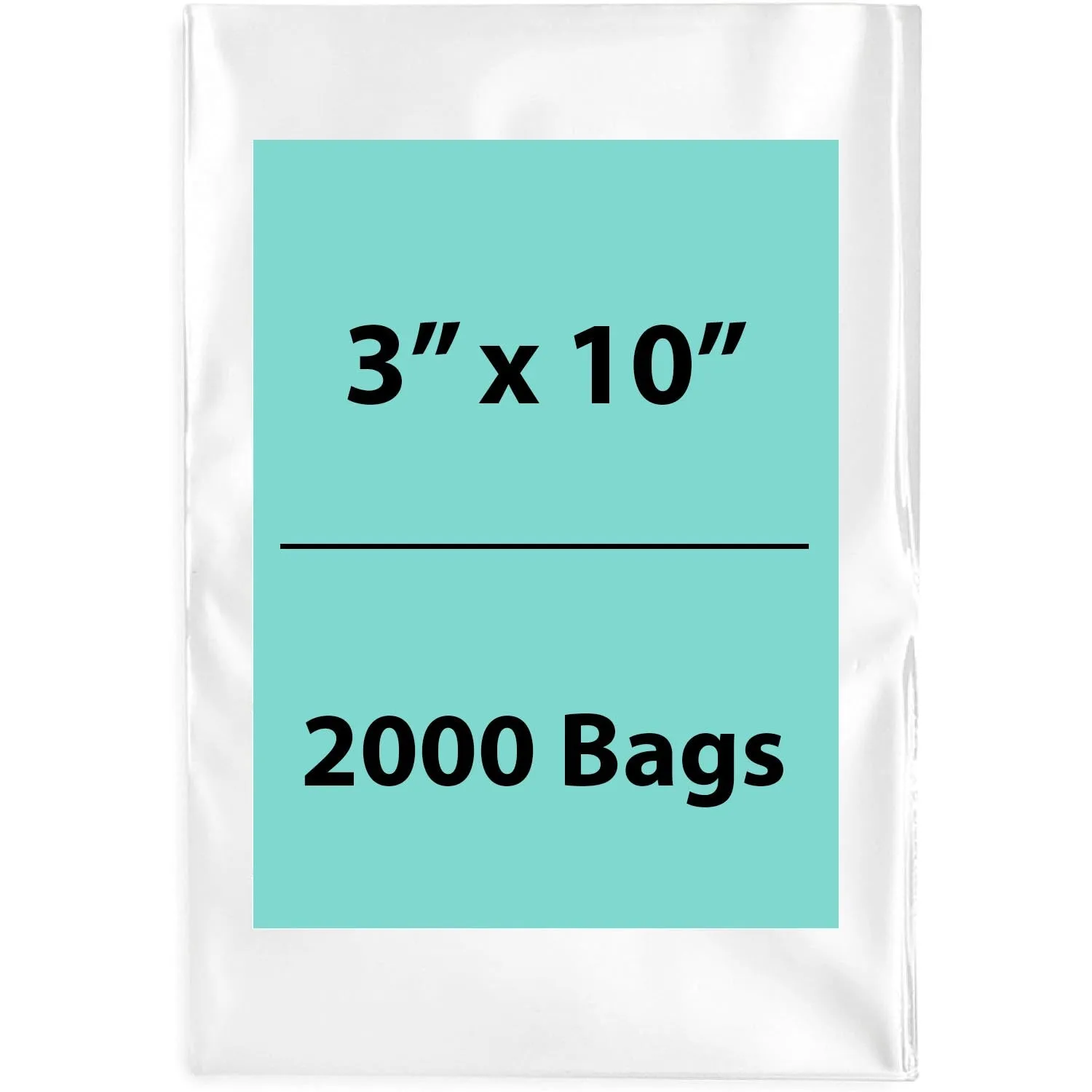 3X10 inches Clear Flat Poly Bags 2Mil Open Top (LDPE)