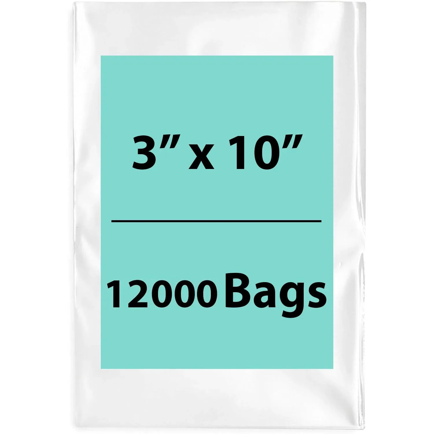 3X10 inches Clear Flat Poly Bags 2Mil Open Top (LDPE)