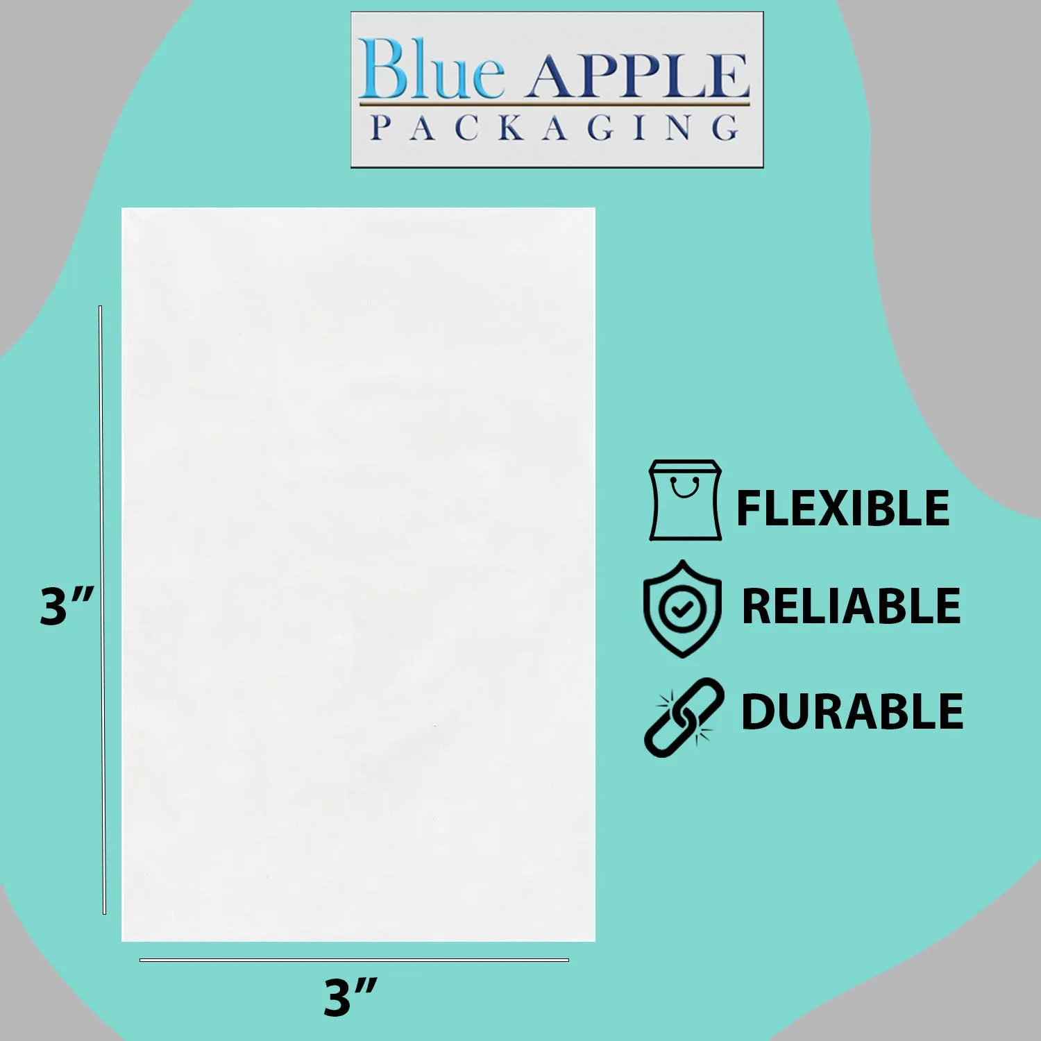 3X3 inches Clear Flat Poly Bags 1.25Mil Open Top (LDPE)